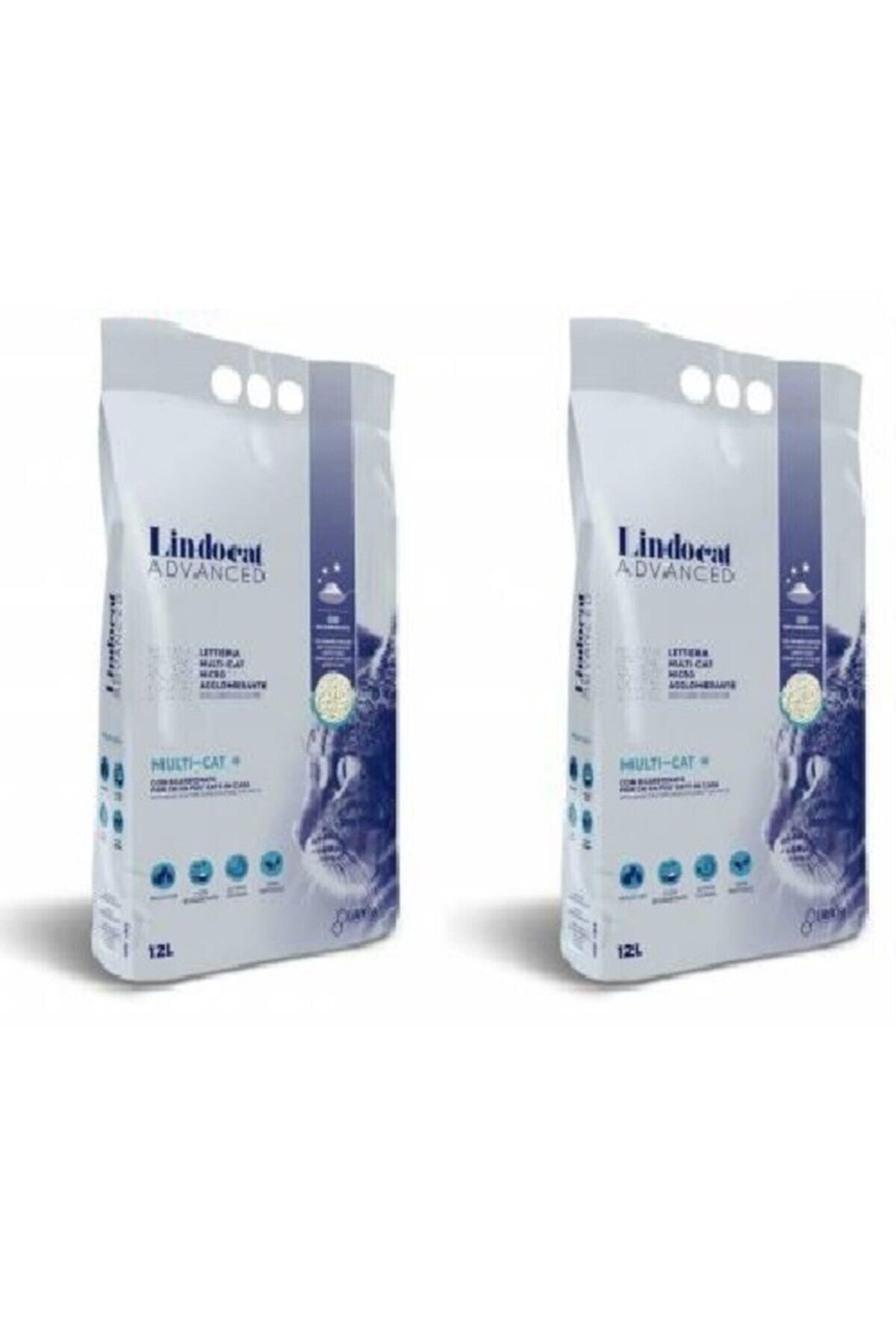 خاک گربه لیندوکت Lindocat Advanced Multi-cat، بنتونیتی ریزدانه، ۱۲ لیتر × ۲ بسته، مدل ADVANCED12