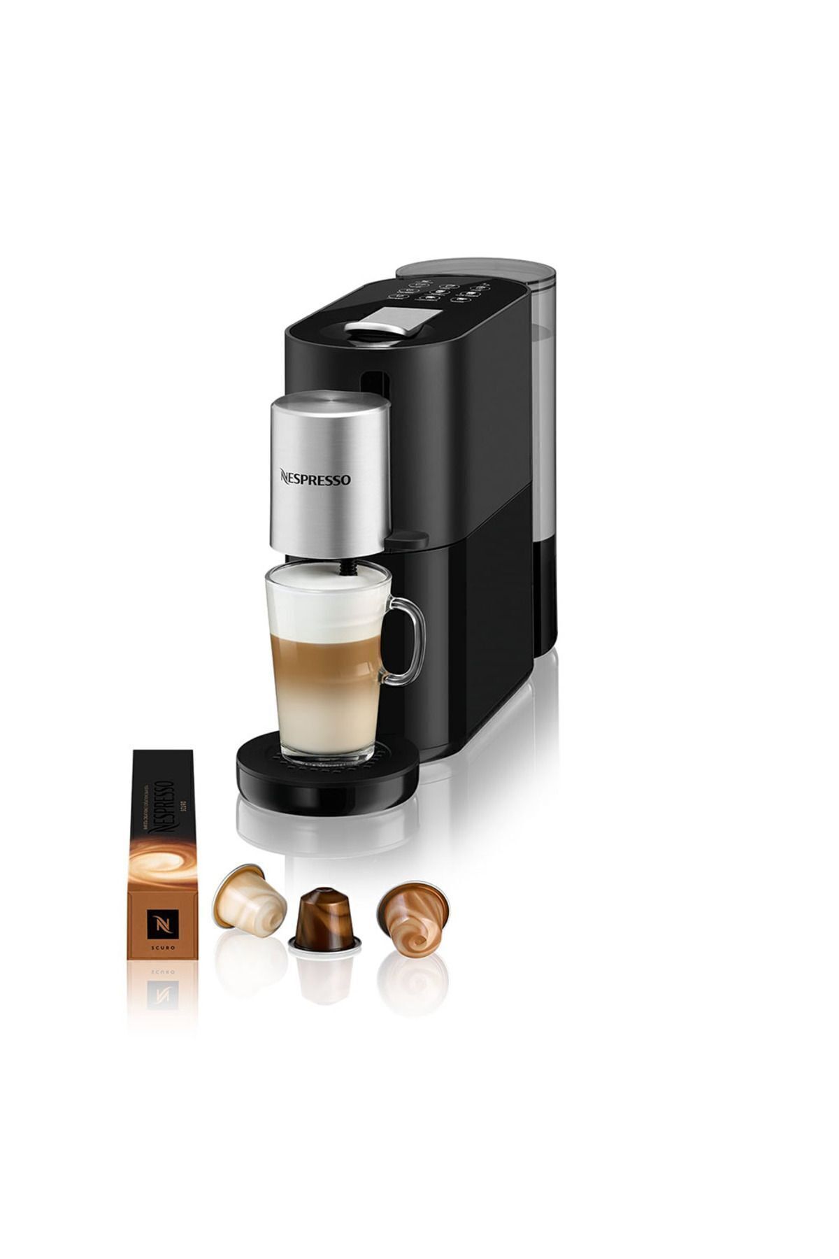 دستگاه اسپرسو و کاپوچینو قهوه ساز کپسول آتلیه S85 مشکی اورجینال Nespresso
