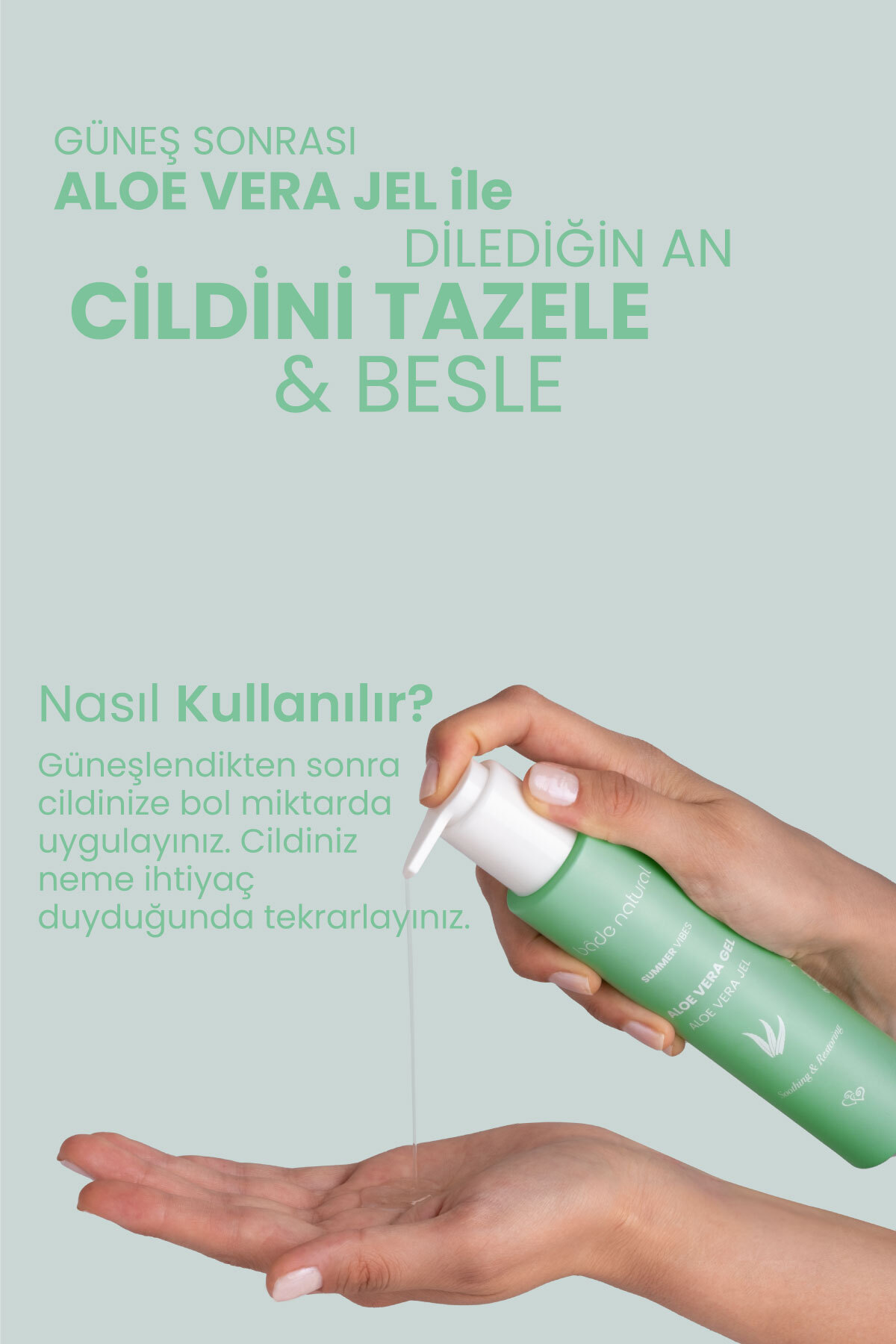ژل آلوئه ورا طبیعی 100 میلی لیتر برای آبرسانی پس از آفتاب بادا ناتورال Bade Natural