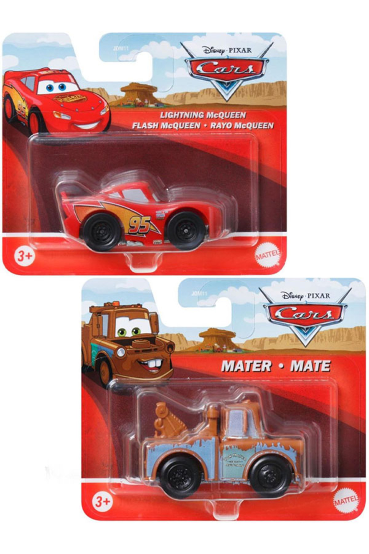 ماشین اسباب بازی مجموعه خودروهای DISNEY PIXAR 2 LIGHTNING MCQUEEN AND MATER 7 سانتی متر Cars