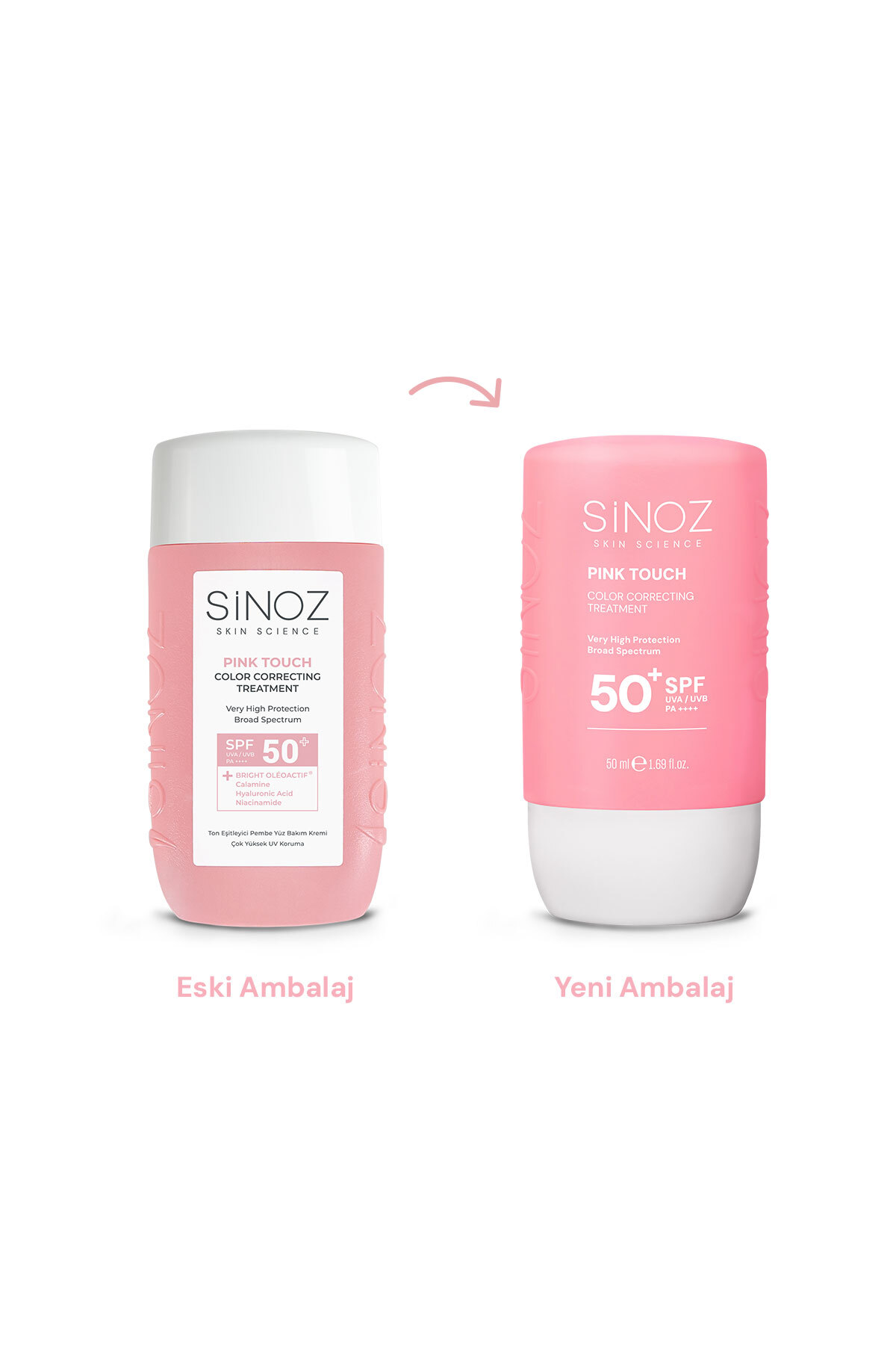 کرم ضد آفتاب صورت TOUCH FONDY TOWNIST ترمیم مرطوب کننده صورتی SUN SPF50 Sinoz