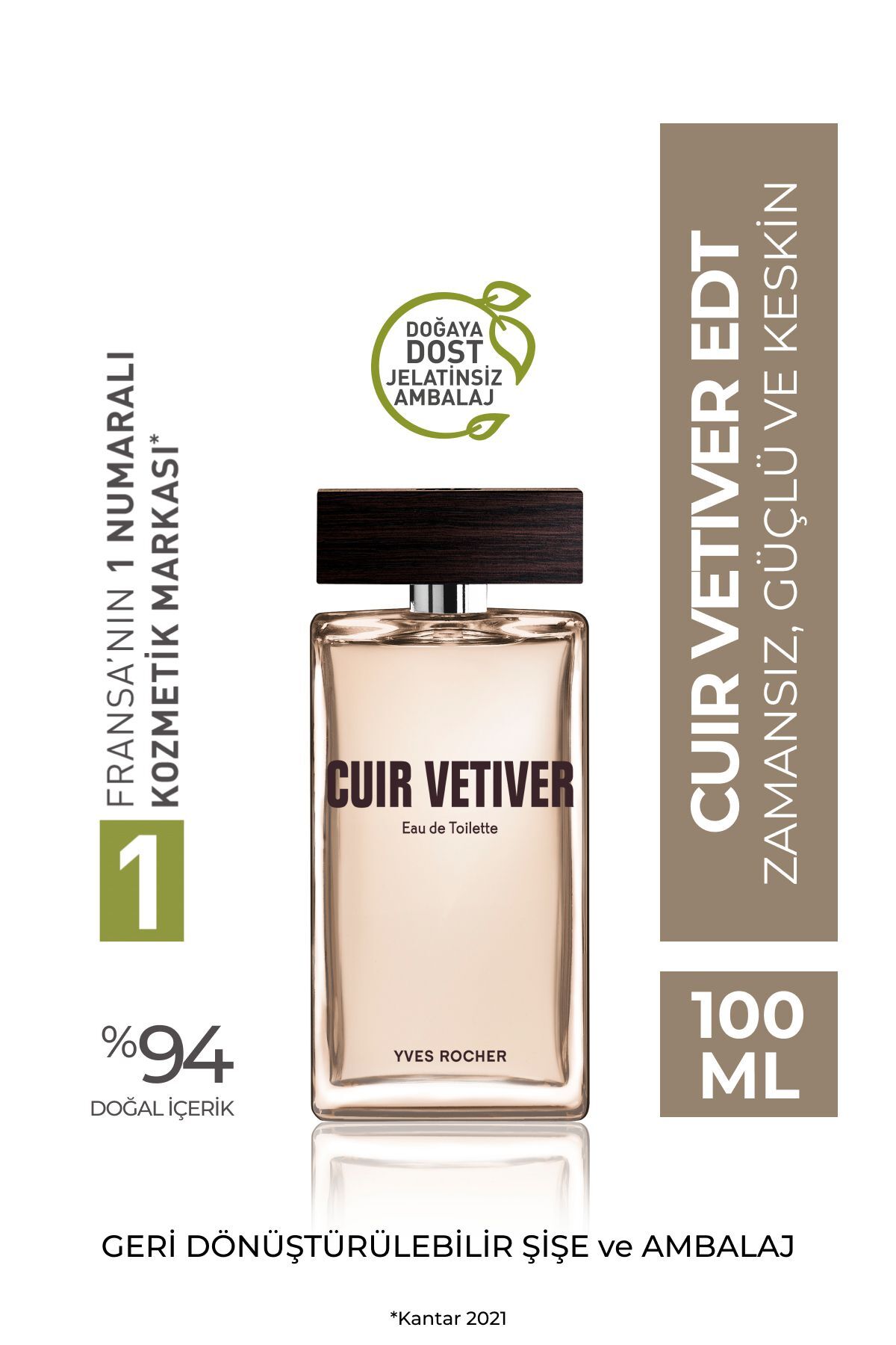 Yves Rocher ادکلن ادیت مردانه Cuir Vetiver کویر وتیور رایحه ای شیک، مردانه و ماندگار 100میل