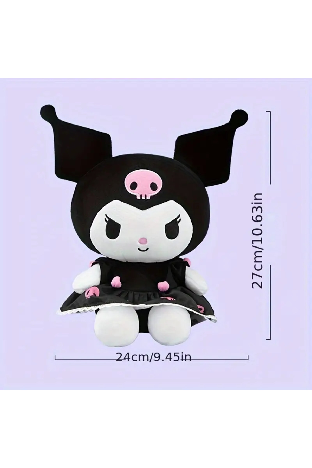 اسباب بازی های پشمی هدیه ای برای دختران SANRIO KUROMI خرس عروسکی پوشیده از KUROMILI BABUN