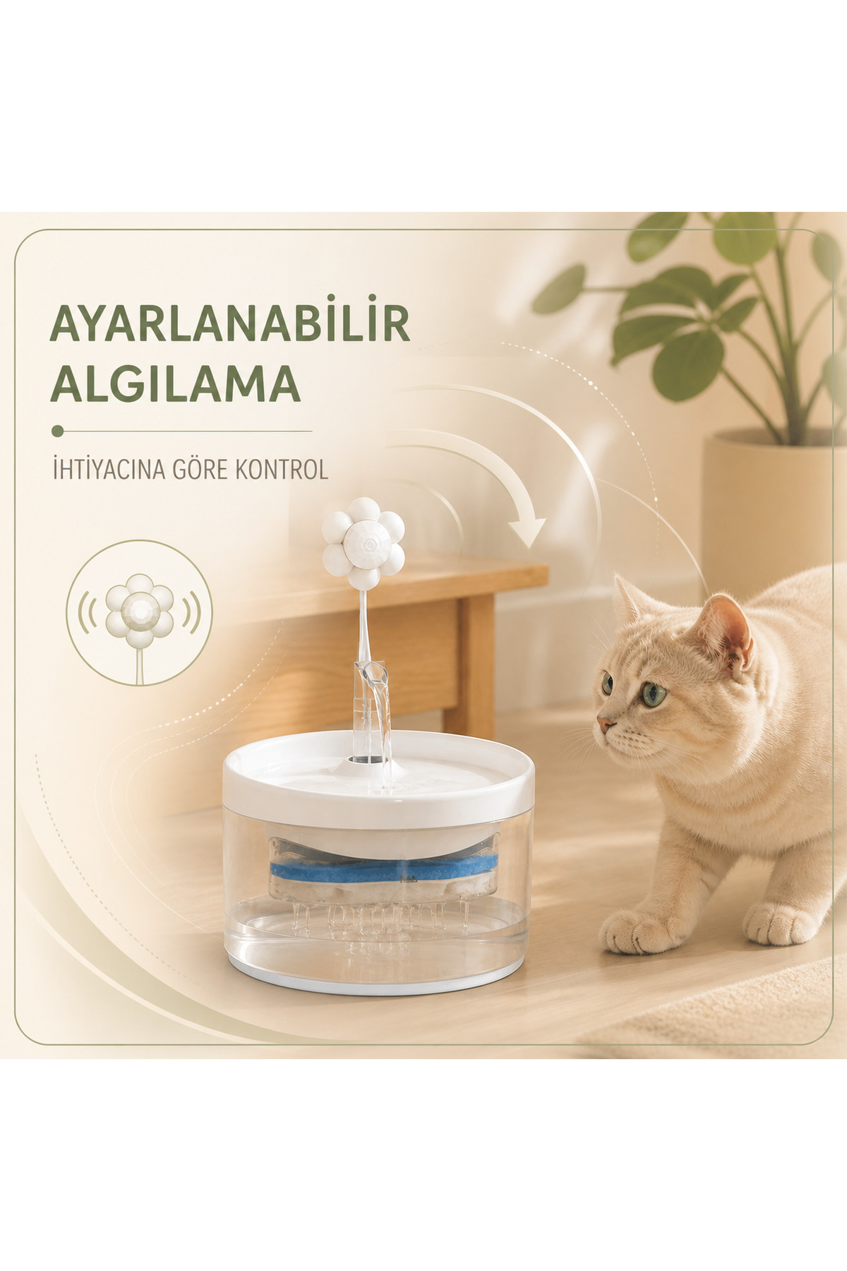 آبخوری فواره‌ای گربه ری‌پوینت ReyPoint مدل SKKIZILOTESI با حسگر حرکتی مادون‌قرمز