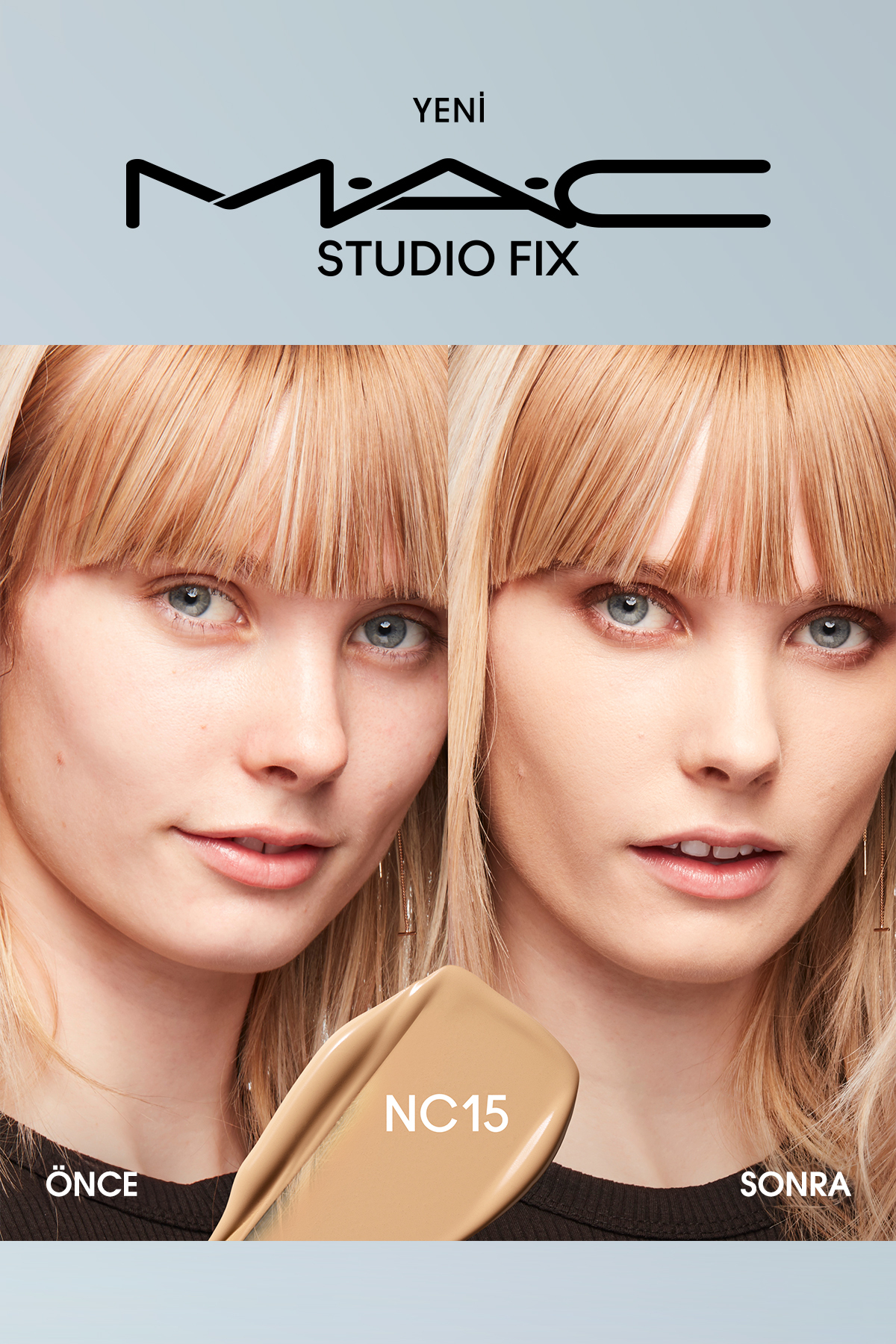 کرم پودر بنیاد MATT دائمی تا 24 ساعت استودیو رفع سیال SPF15 رنگ: NC15 30ML Mac