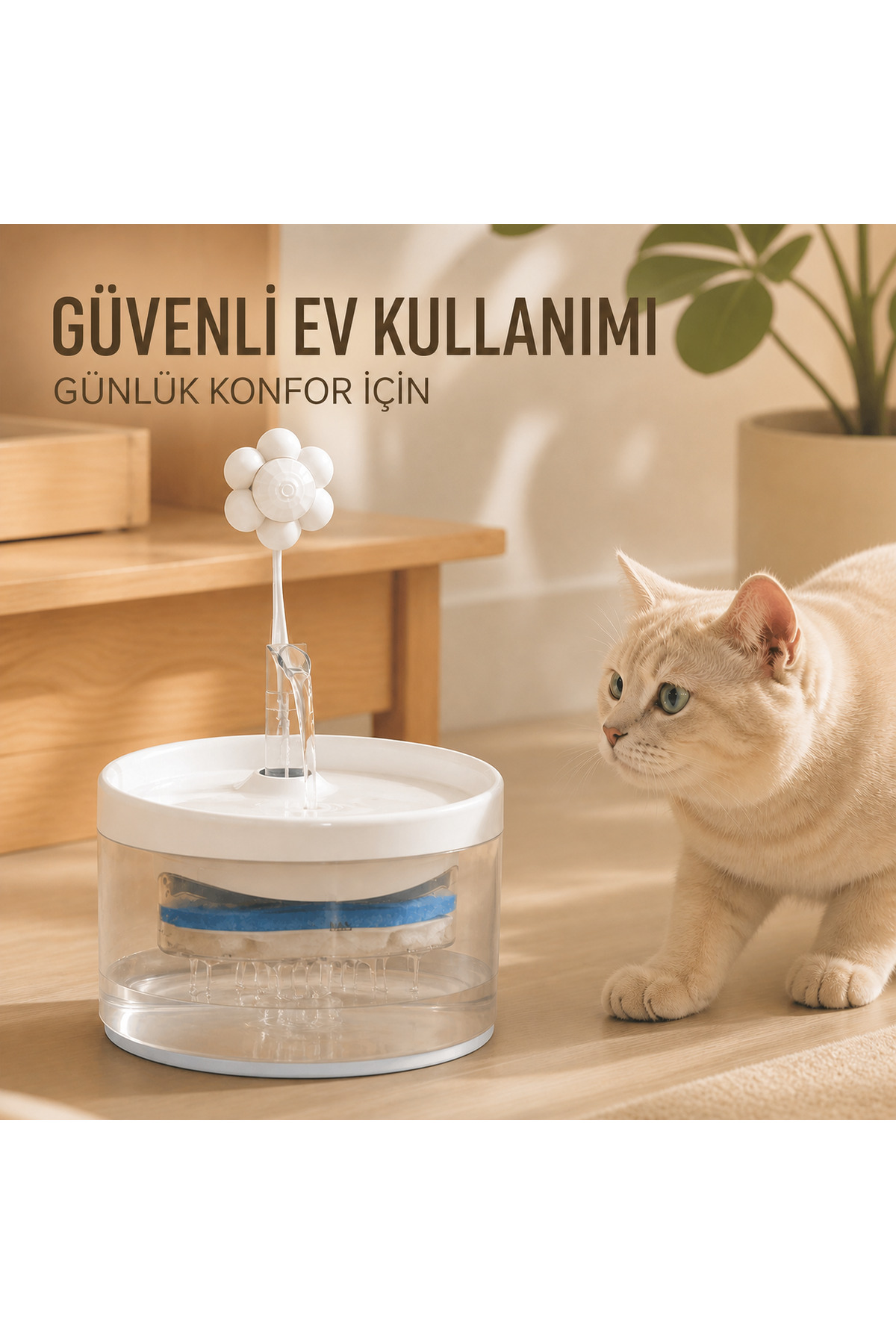 آبخوری فواره‌ای گربه ری‌پوینت ReyPoint مدل SKKIZILOTESI با حسگر حرکتی مادون‌قرمز