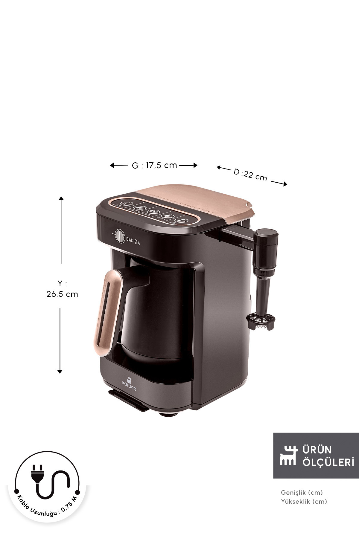 قهوه ساز ترک ترکی BARISTA ای گردویی اورجینال Karaca