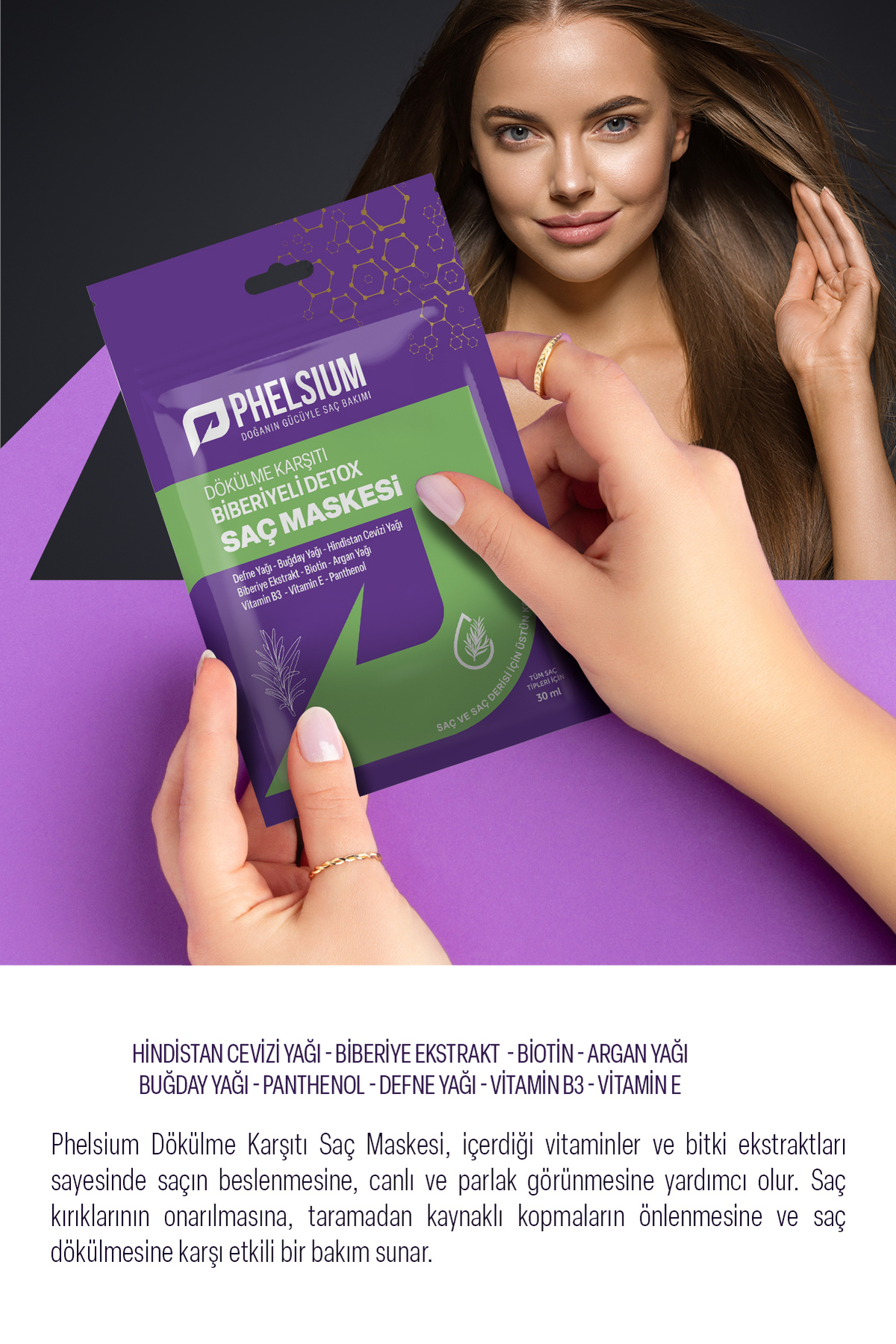 ماسک موی دتوکس با عصاره رزماری 30 میلی لیتر مناسب برای همه جنسیت ها PHELSİUM