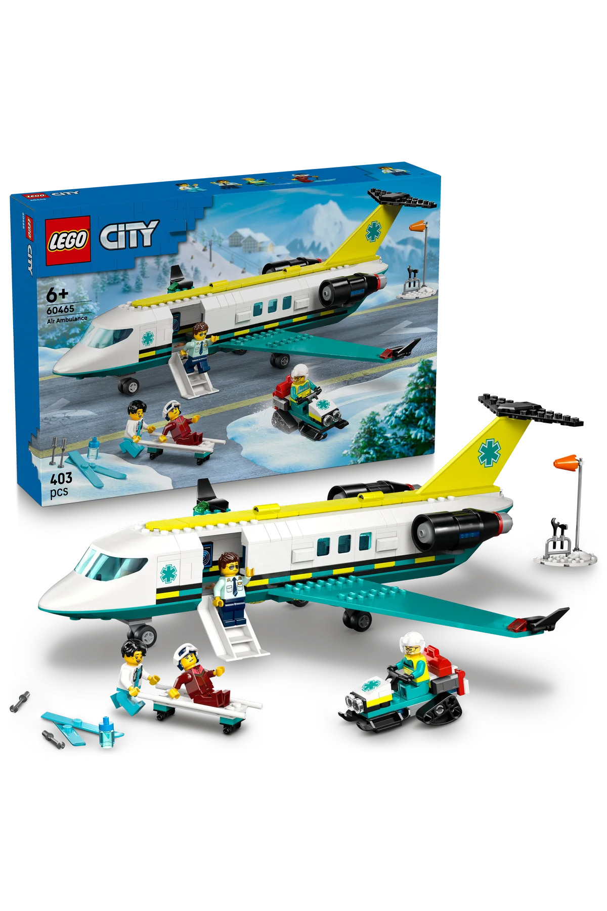 لگو و اسباب بازی های ساخت محور ® CITY EMERGENCY AIR AMBULANCE PLANE 60465 مجموعه ساختمانی خلاقانه برای کودکان 6 سال به بالا 403P از ترکیه LEGO
