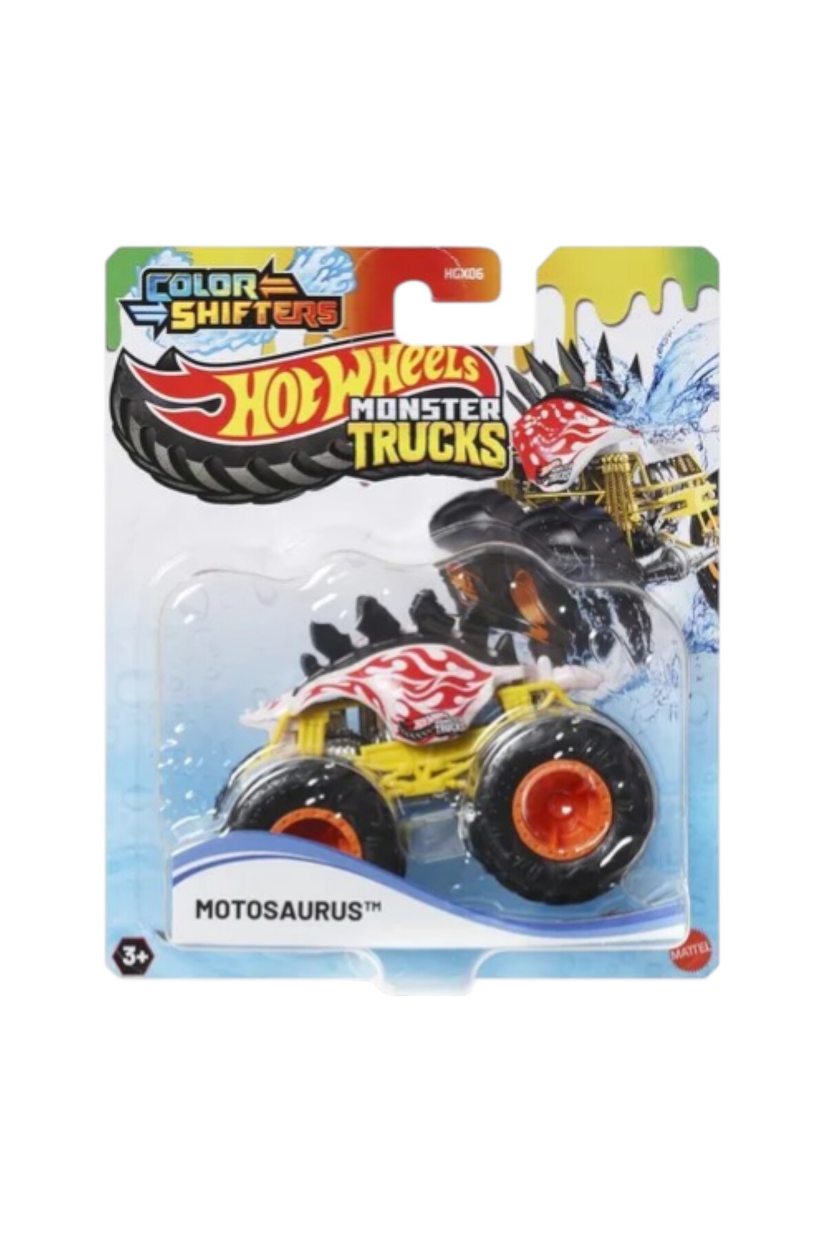 ماشین اسباب بازی MONSTER TRUCKS اتومبیل هایی که رنگ را در MOTOSAURUS WATER تغییر می دهند هات ویلز اورجینال HOT WHEELS