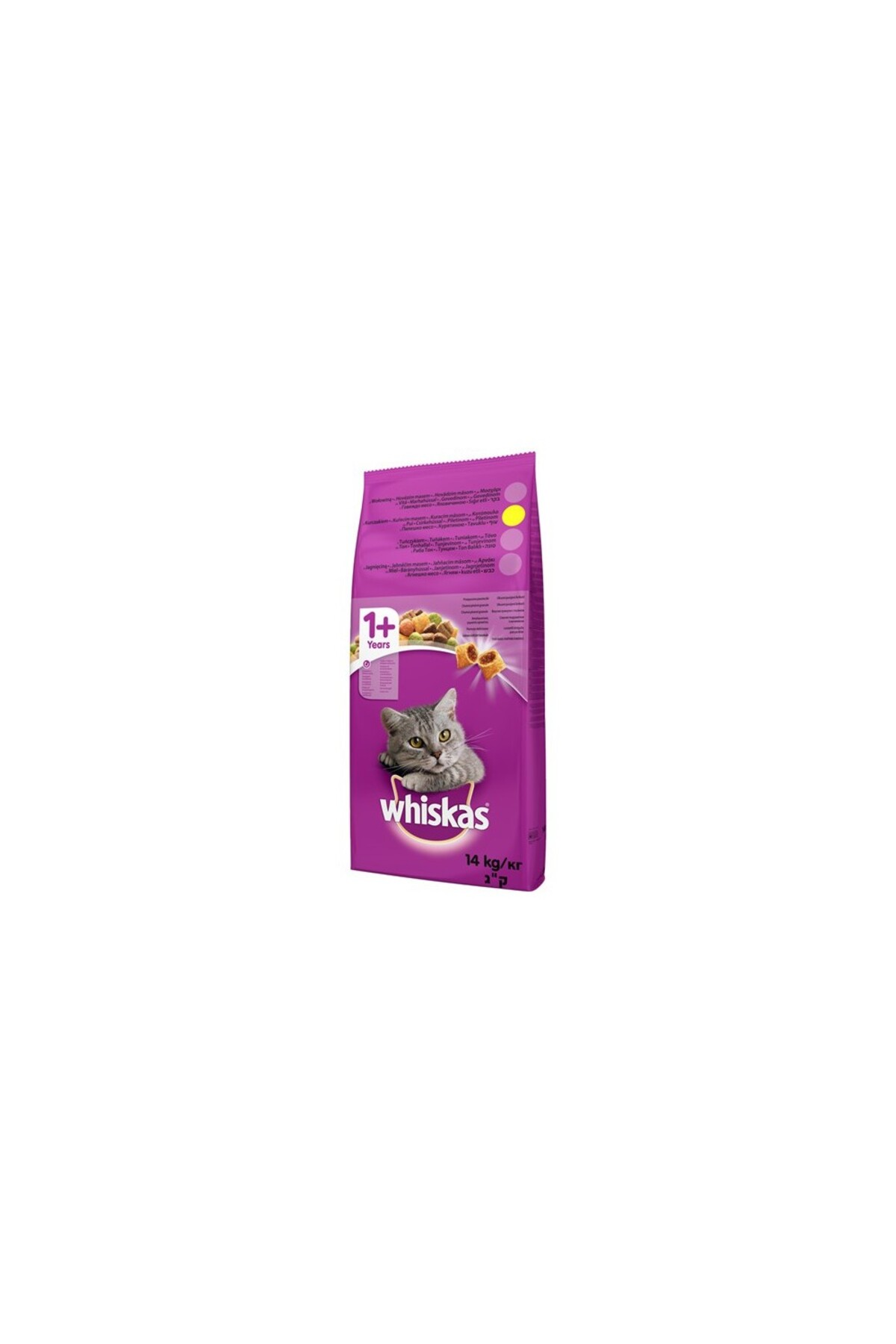 غذای خشک گربه ویسکاس Whiskas با طعم مرغ و سبزیجات، ۱۴ کیلوگرم، برای ۱ سال به بالا