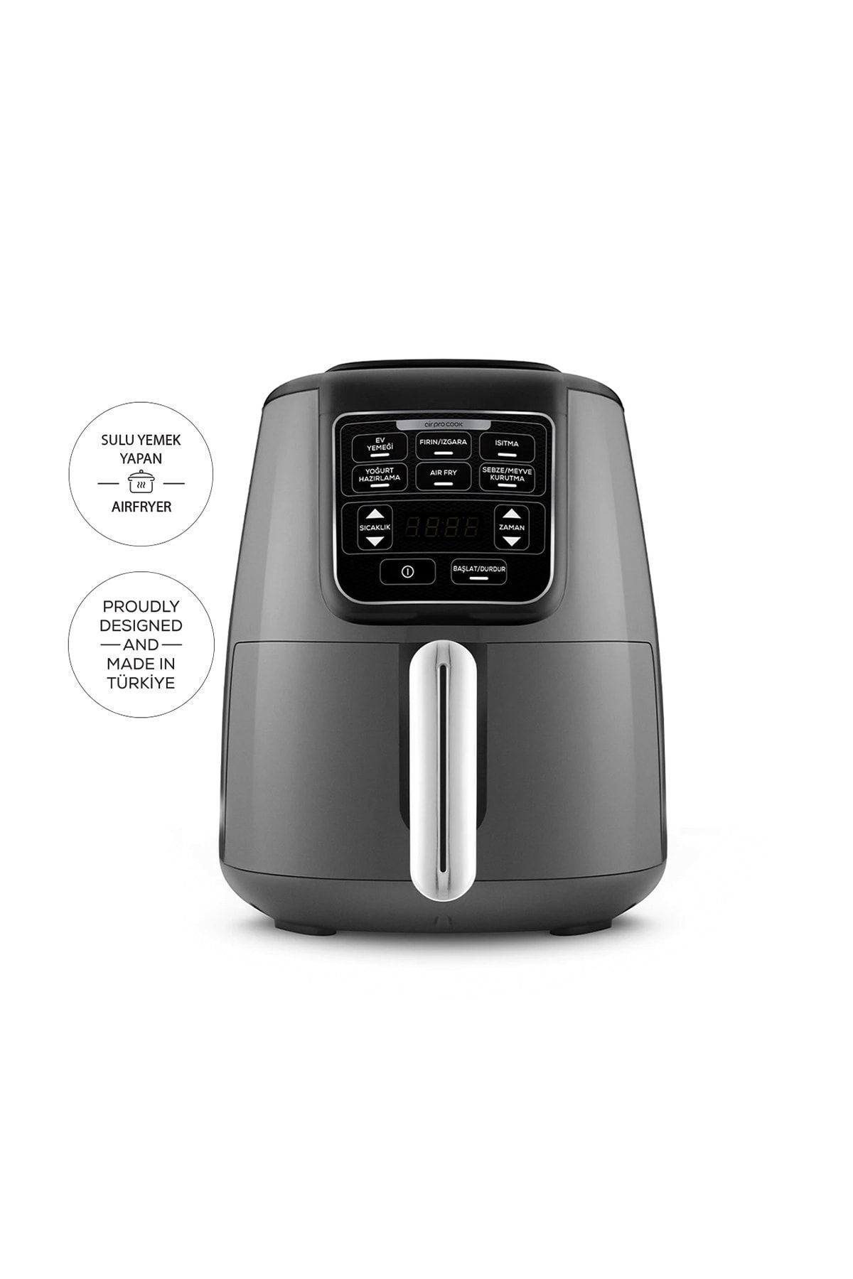 سرخ کن AIR PRO COOK XL 2 IN 1 TALKING AIRFRYER SPACE GREY برای 4 نفر اورجینال Karaca