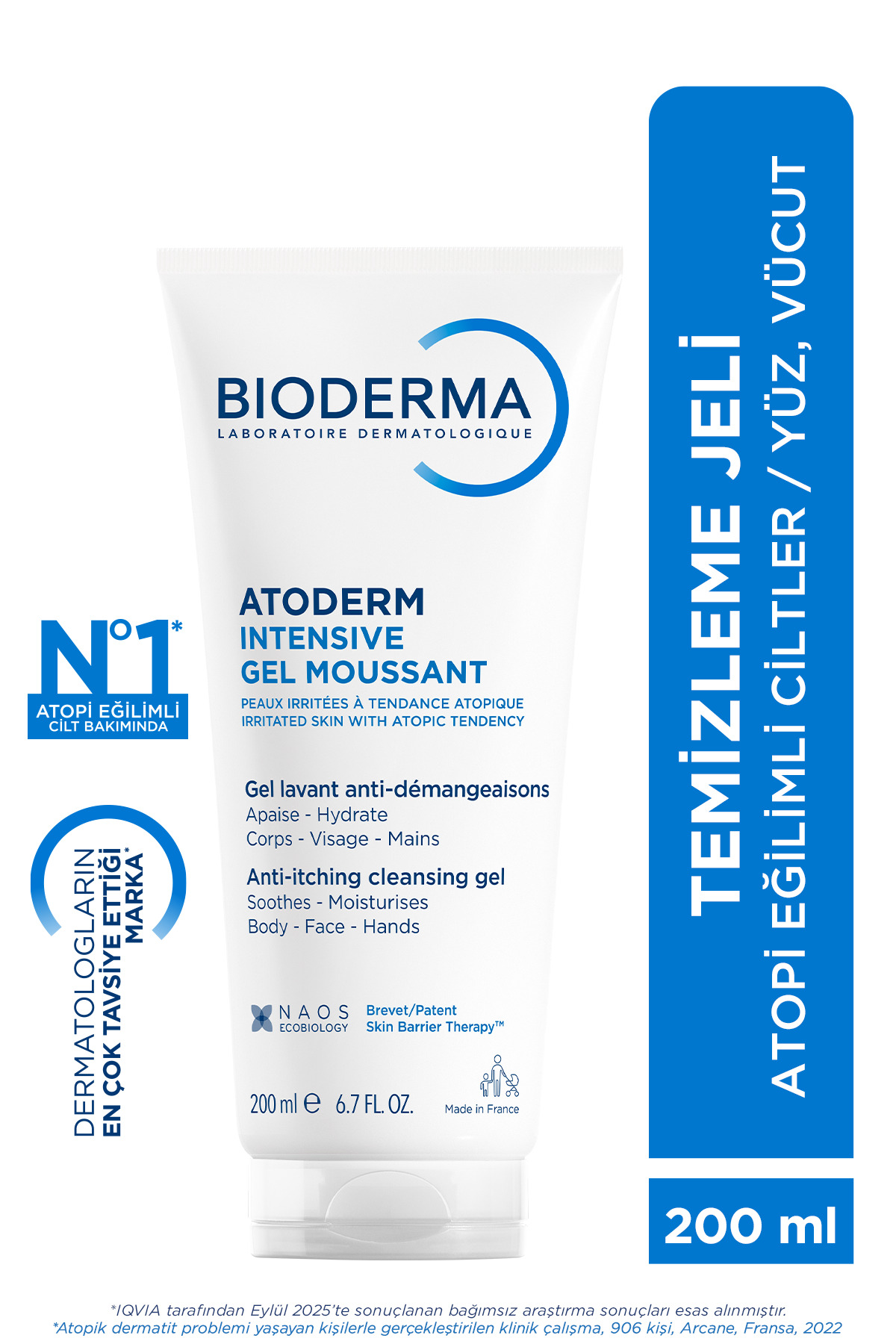 Bioderma ژل تمیز کننده آرامش بخش پوست خشک و خیلی خشک اتودرم 200 میلی لیتر