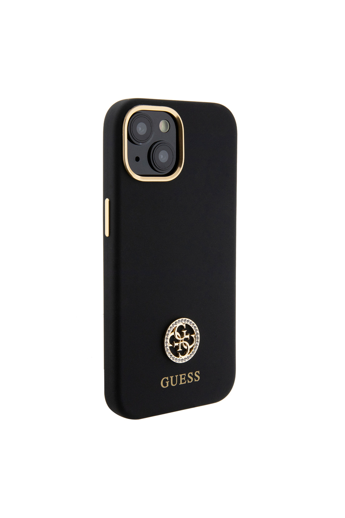 کاور و قاب آیفون 15 سیلیکونی مشکی متن لوگوی 4G دارای مجوز اورجینال Guess