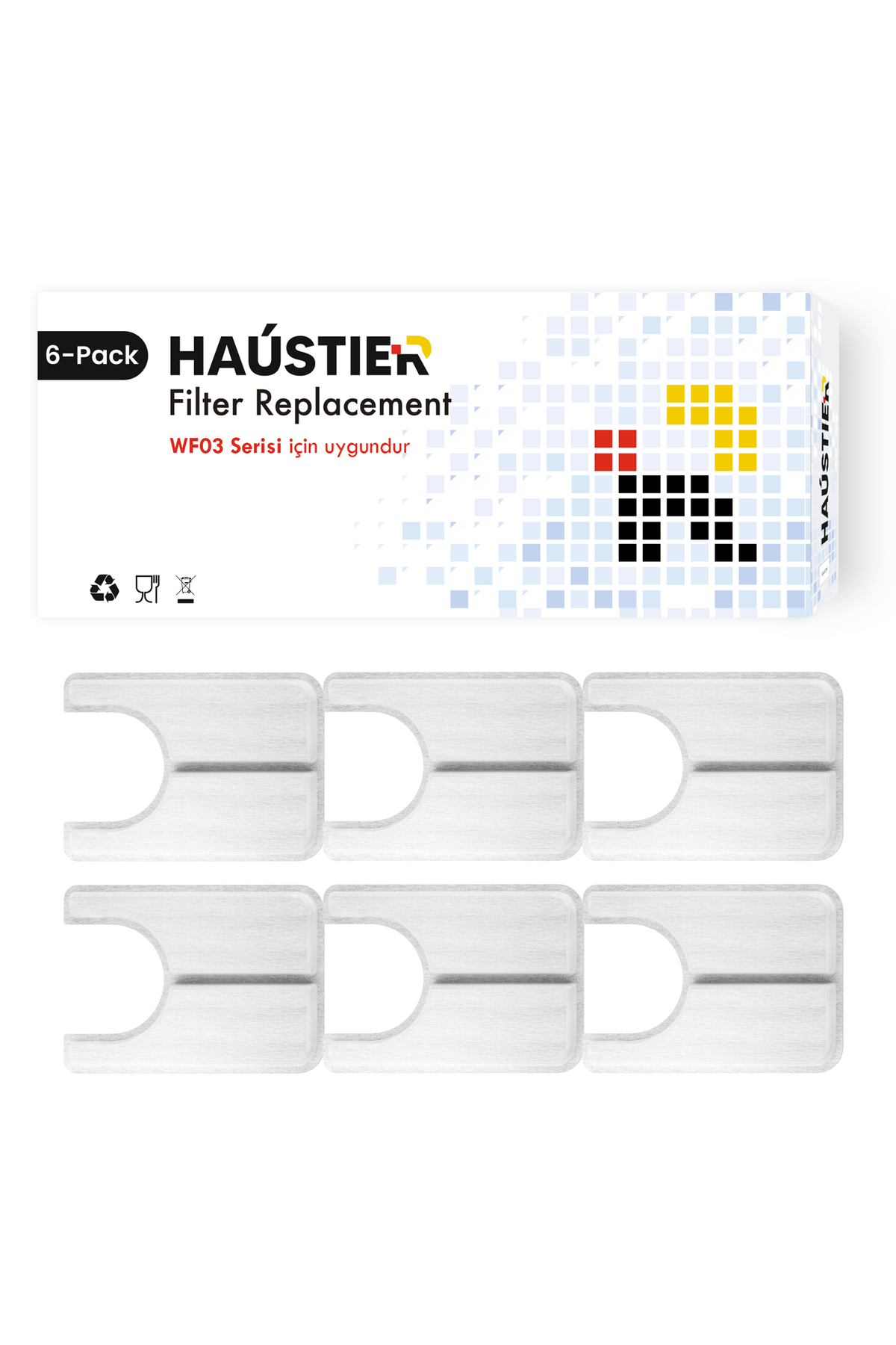 مجموعه ۶ فیلتر سازگار با آب‌خوری خودکار WF003 هائوستیر هاوستیر Haustier