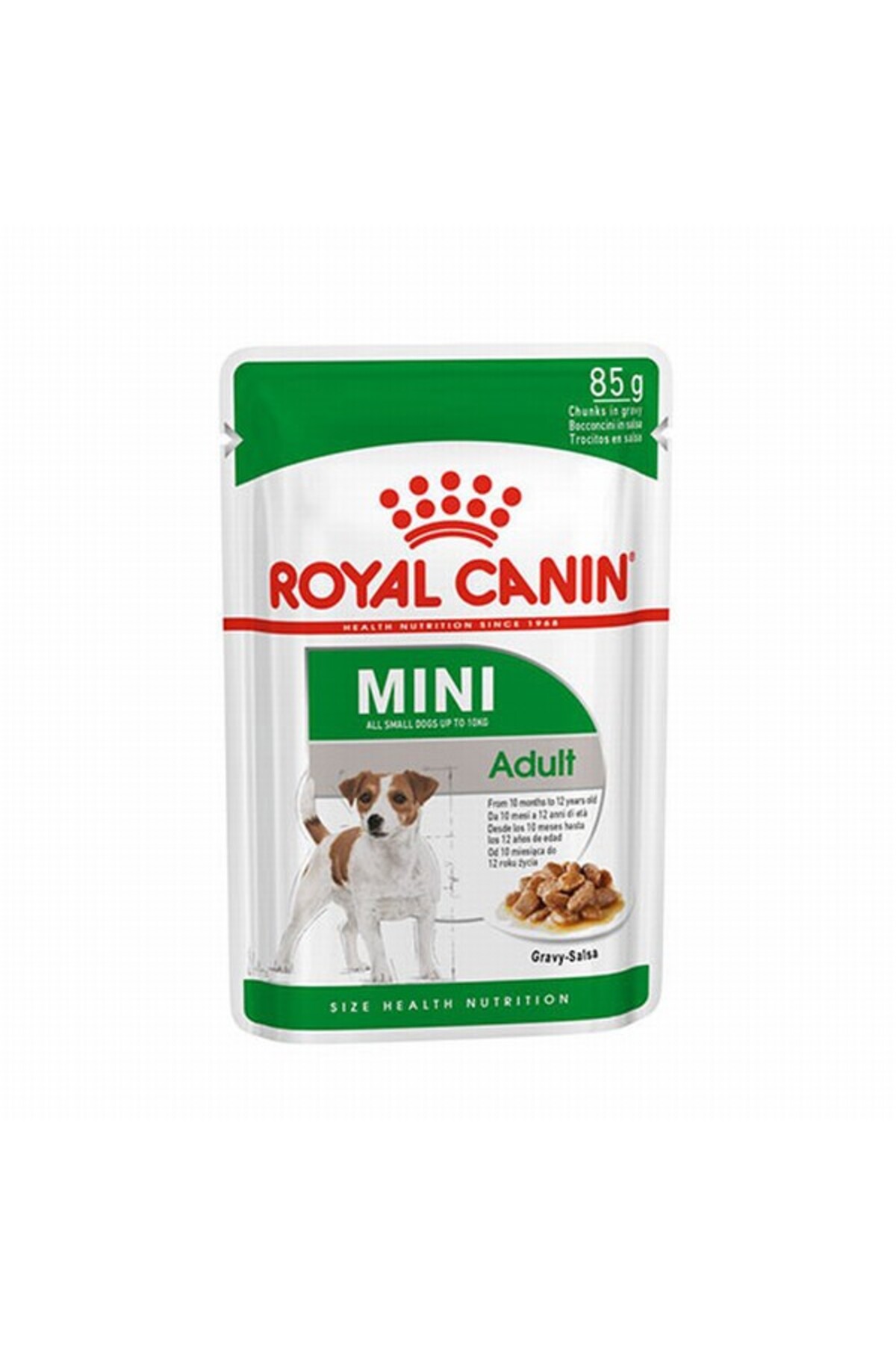 غذای مرطوب سگ رویال کنین Royal Canin Mini Adult، طعم مرغ، ۱۲ پوچ ۸۵ گرمی