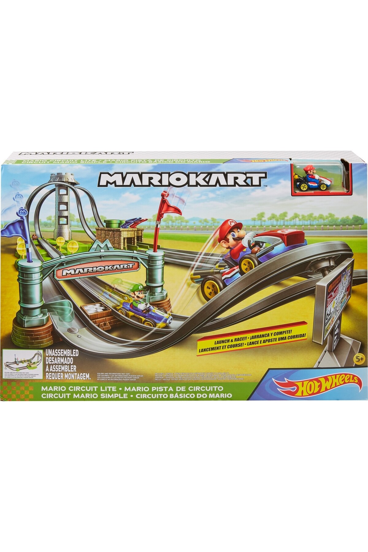 ماشین اسباب بازی کارت ماریو CRAZY RETURN TRACK RACE SET GHK15 هات ویلز اورجینال HOT WHEELS
