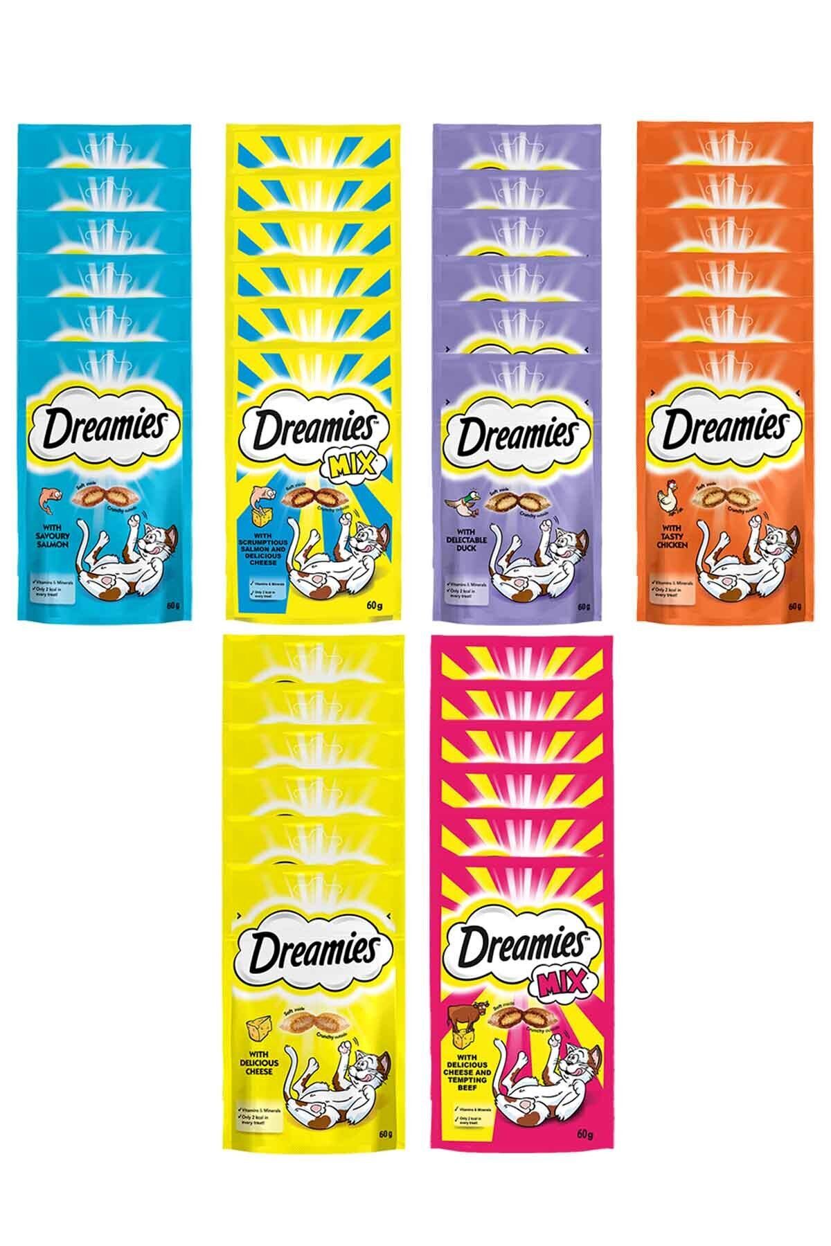 تشویقی گربه دریمیز Dreamies، بسته مخلوط ۶۰ گرم × ۳۶ عدد