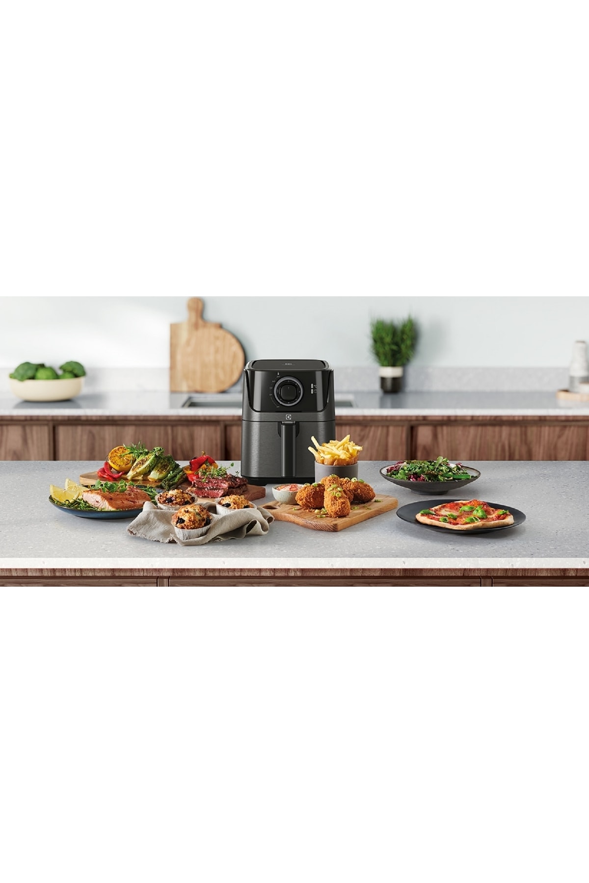 سرخ کن ایجاد 5 AIRFRYER E5AF1 4GB قیف 3.5 لیتری ظرفیت سبد داخلی 2.5 هدیه کاسه آشپزی اورجینال Genel Markalar
