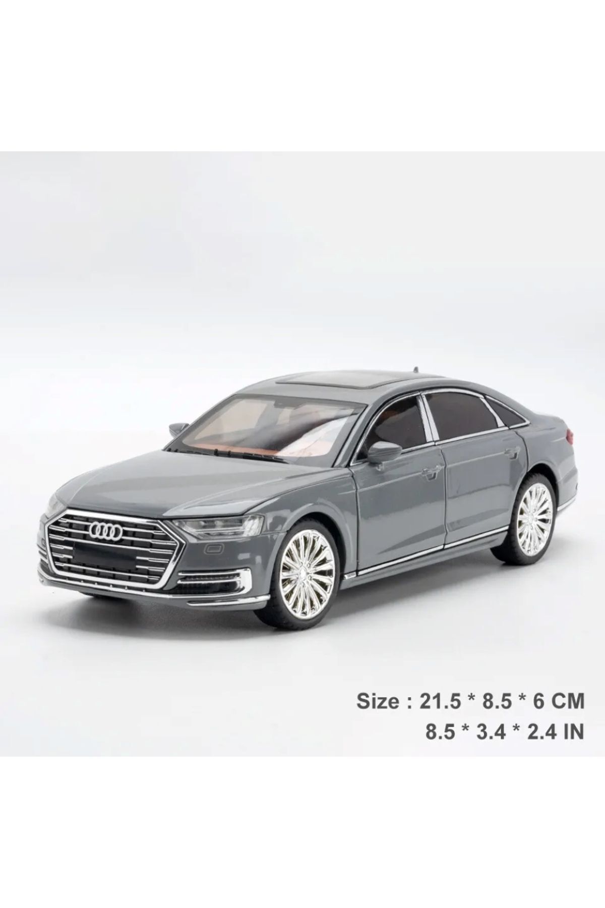 مدل خودرو آئودی A8 ماشین AUDI LONG QUATTRO 1:24 DIECAST METAL مجموعه با صدا و نور اورجینال scntoys
