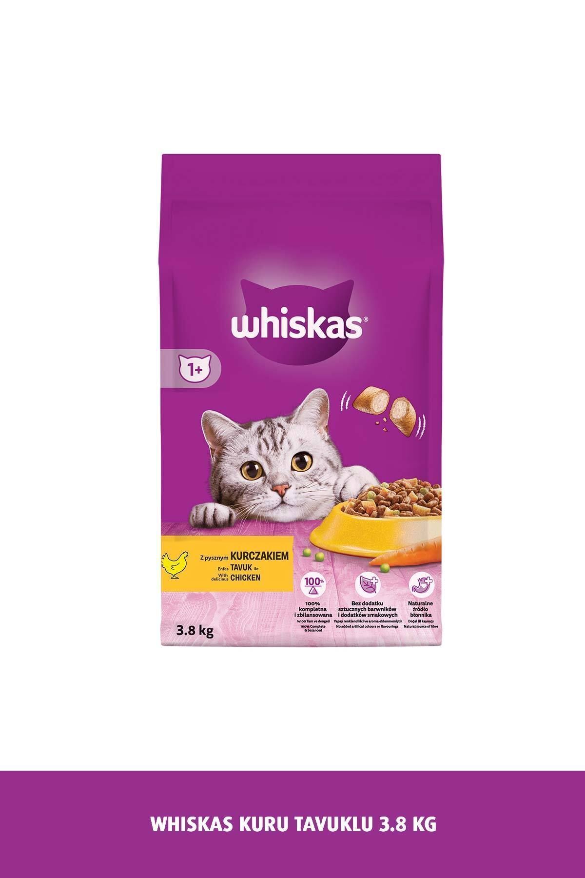 غذای خشک گربه بالغ ویسکاس Whiskas با طعم مرغ و سبزیجات، ۳٫۸ کیلوگرم 3.8 Kg