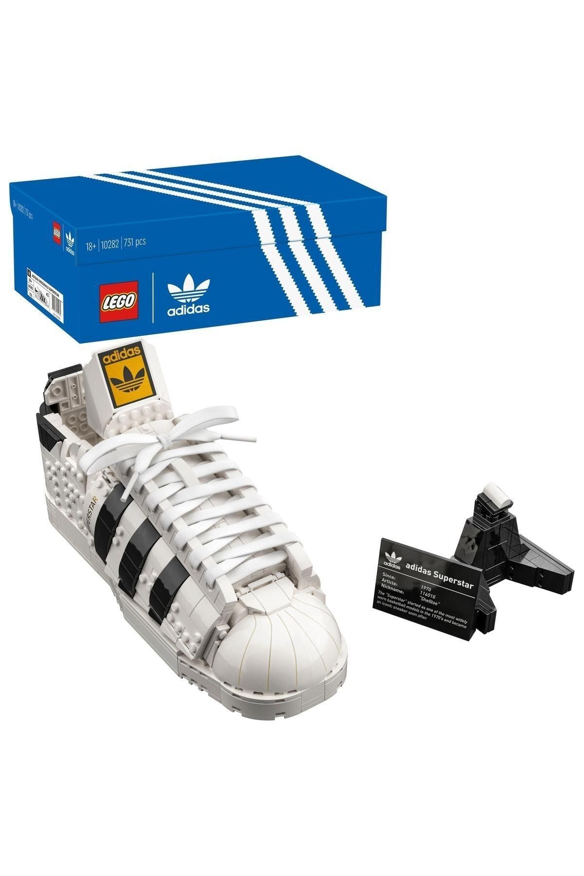 لگو و اسباب بازی های ساخت محور ست ساختمانی ADIDAS ORIGINALS SUPERSTAR 10282 کفش ورزشی نمادین 731 قطعه اورجینال LEGO