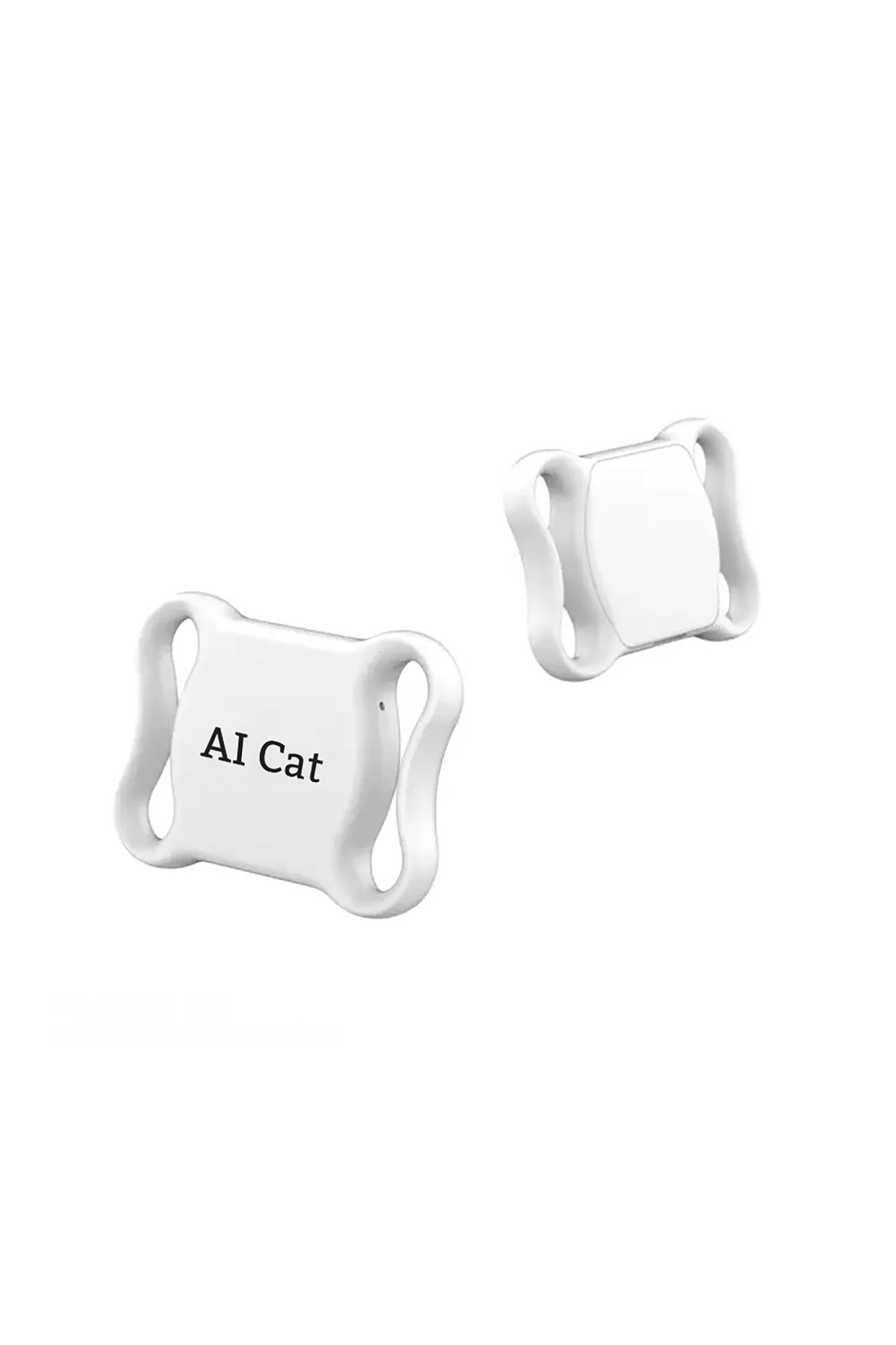 بند قلاده ردیاب حیوانات ای‌آی کت AI Cat، سفید، بسته ۲ عددی