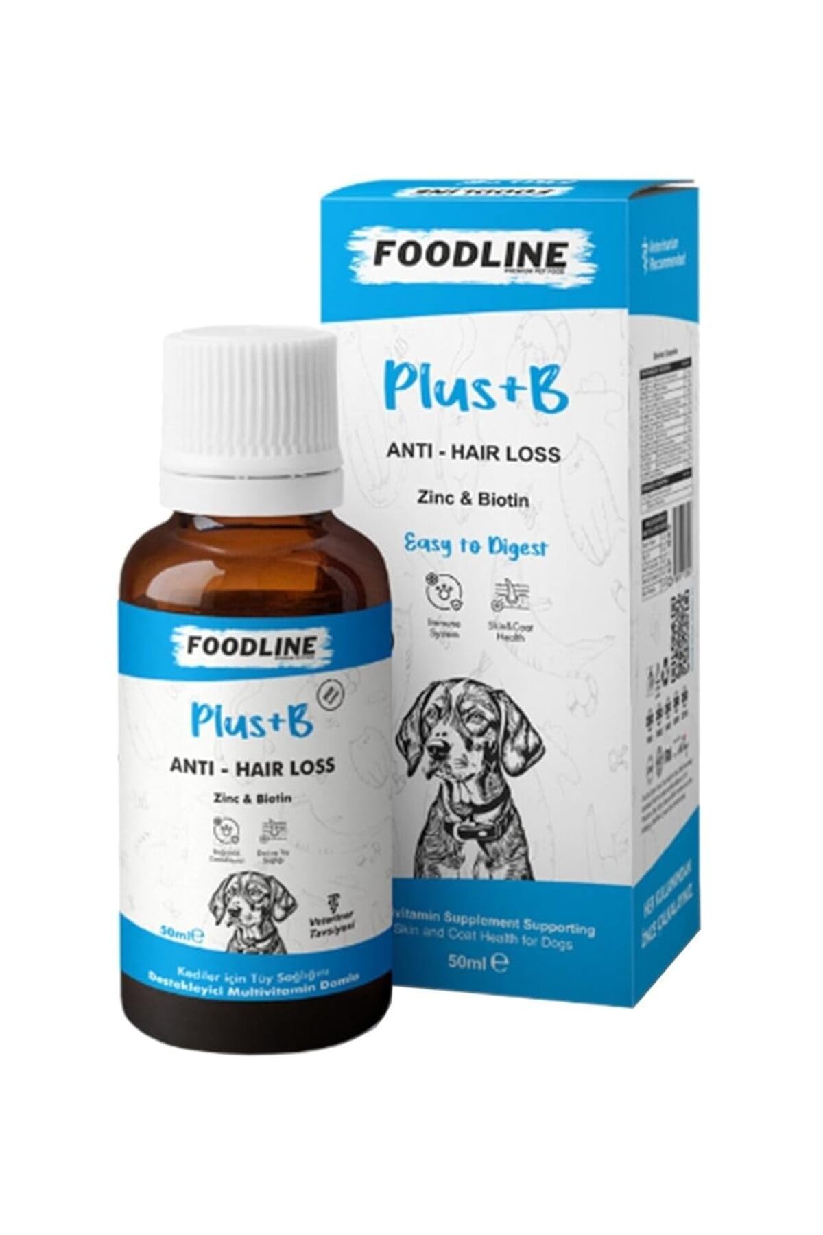 قطره مکمل سگ فودلاین Foodline +B بیوتین‌دار، ۵۰ میلی‌لیتر