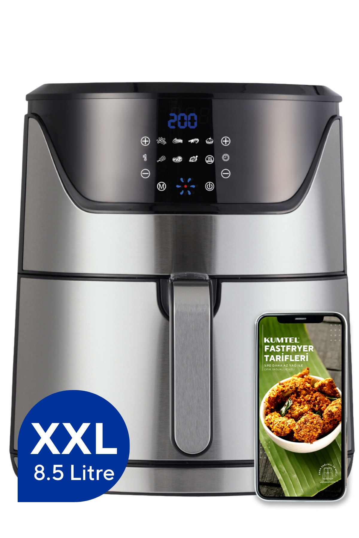 سرخ کن اینوکس دیجیتال FASTFRYER بدون روغن اورجینال KUMTEL