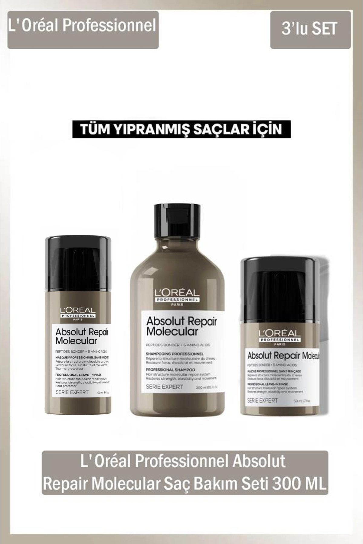 شامپو مردانه و زنانه مجموعه مراقبت از مو 300 میل ترمیم کننده ABSOLUS L'oreal Professionnel