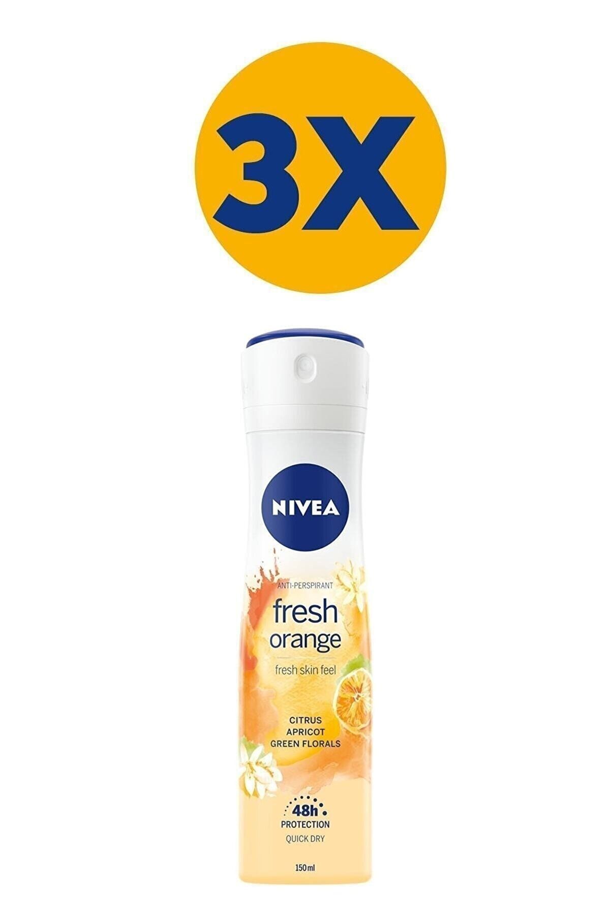 NIVEA اسپری ضد تعریق پرتقالی تازه زنانه، حفاظت ضد تعریق 48 ساعته، حجم 150 میلی لیتر