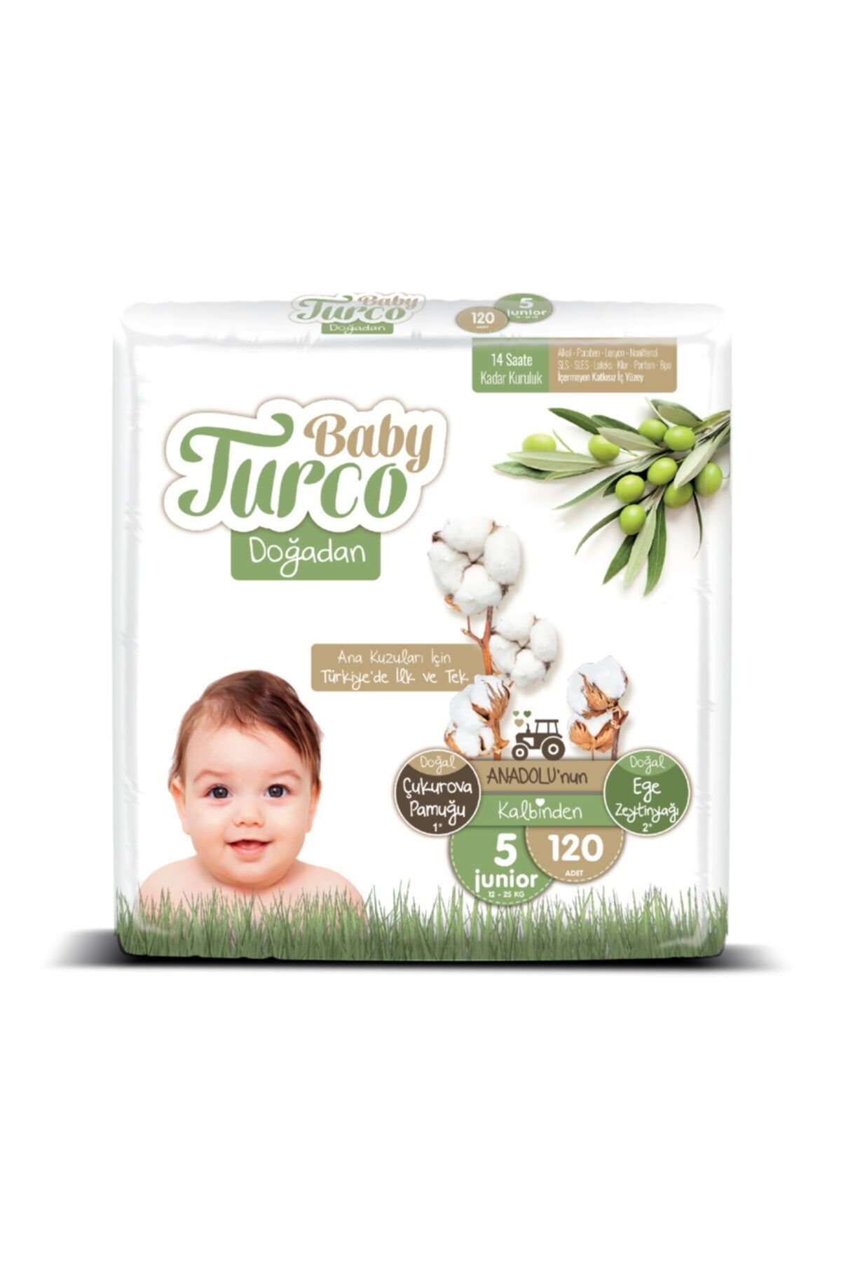 پوشک بچه دوغادان سایز 5 جونیور 120 تیکه اورجینال Baby Turco