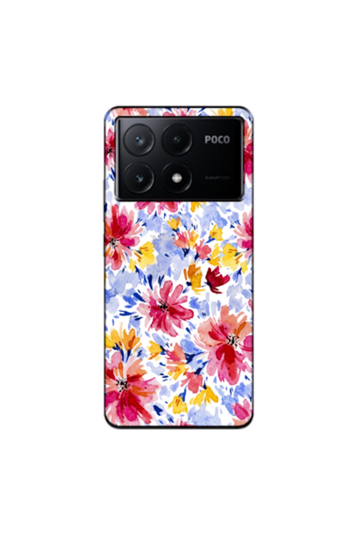 کاور و قاب محافظ شیائومی POCO X6 PRO 5G سازگار با سیلیکونی SPRING FLOWERS 7 طرح دار اورجینال Zebana