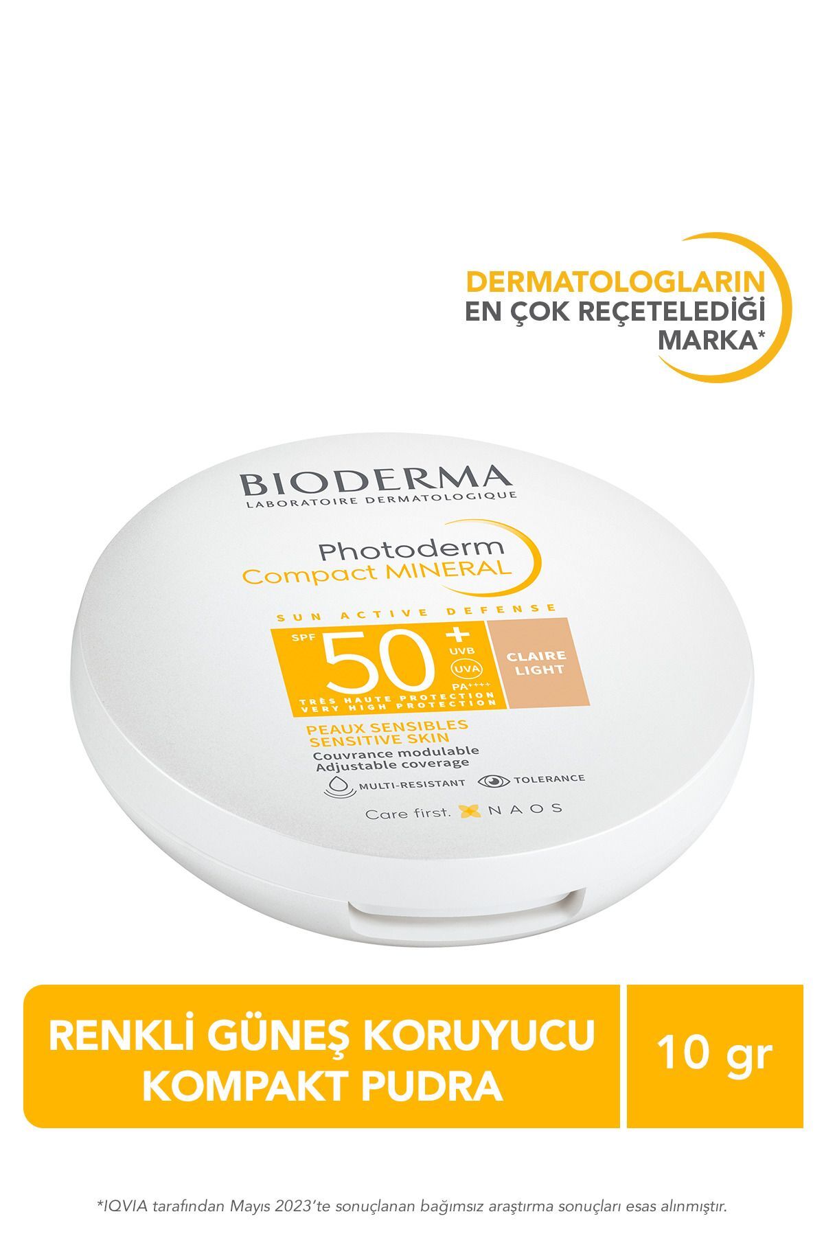 Bioderma پودر فشرده مینرال محافظتی ضدآفتاب SPF50+ با رنگ و کانسیلر PhotoDERM