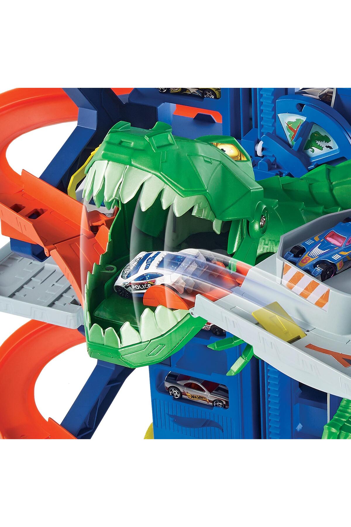 ست وسیله نقلیه ROBOTICS T REX ULTIMATE GARAGE GJL14 هات ویلز اورجینال HOT WHEELS