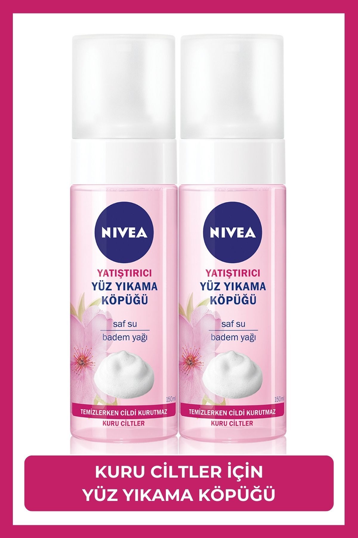 NIVEA پفیشون صورت ملایم برای پوست حساس 150 میلی لیتر x 2