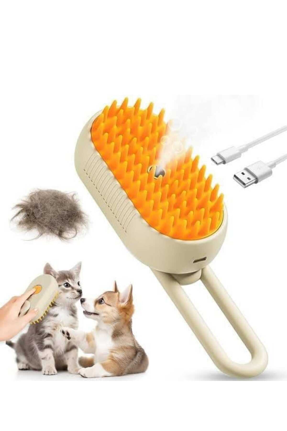 شانه بخاردار جمع‌آوری مو و برس ماساژ نسل جدید مین‌جیر شاپ Mıncır Shop، شارژی USB، ۱۵۰ mAh