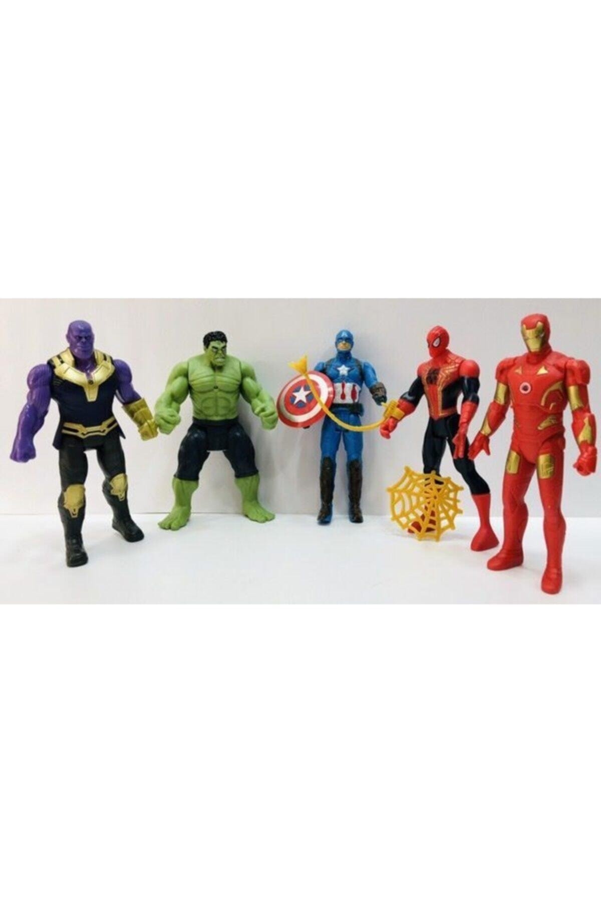 اسباب بازی های فیگور دیگر THANOS HULK SPIDERMAN C.AMERICA 16 سانتی متری 5 تایی Smarttoys