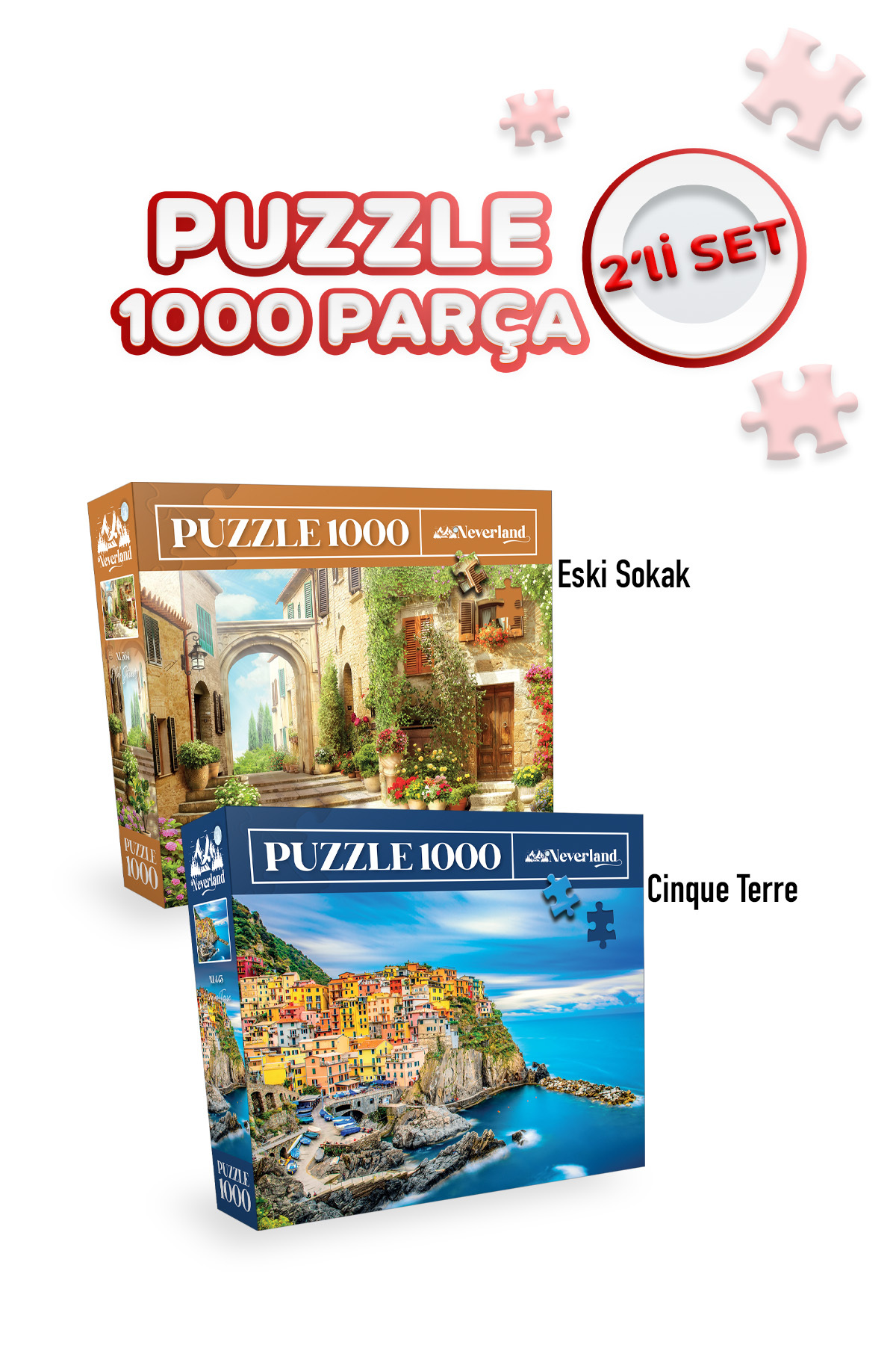 پازل 2 1000 قطعه خیابان قدیمی و CINQUE TERRE Neverland