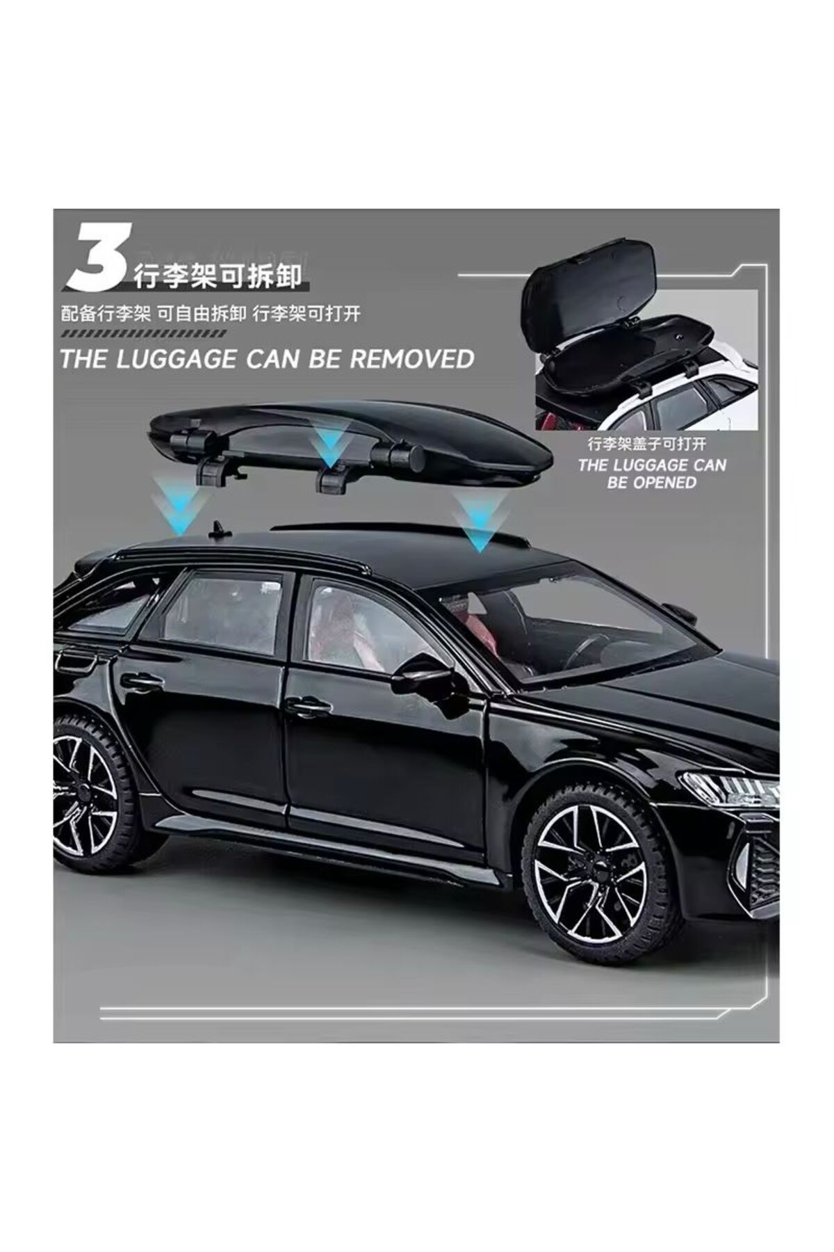مدل خودرو AUDI RS6 CAR STATION WAGON 1:24 DIECAST METAL MODEL مشکی COLLECTION اورجینال scntoys