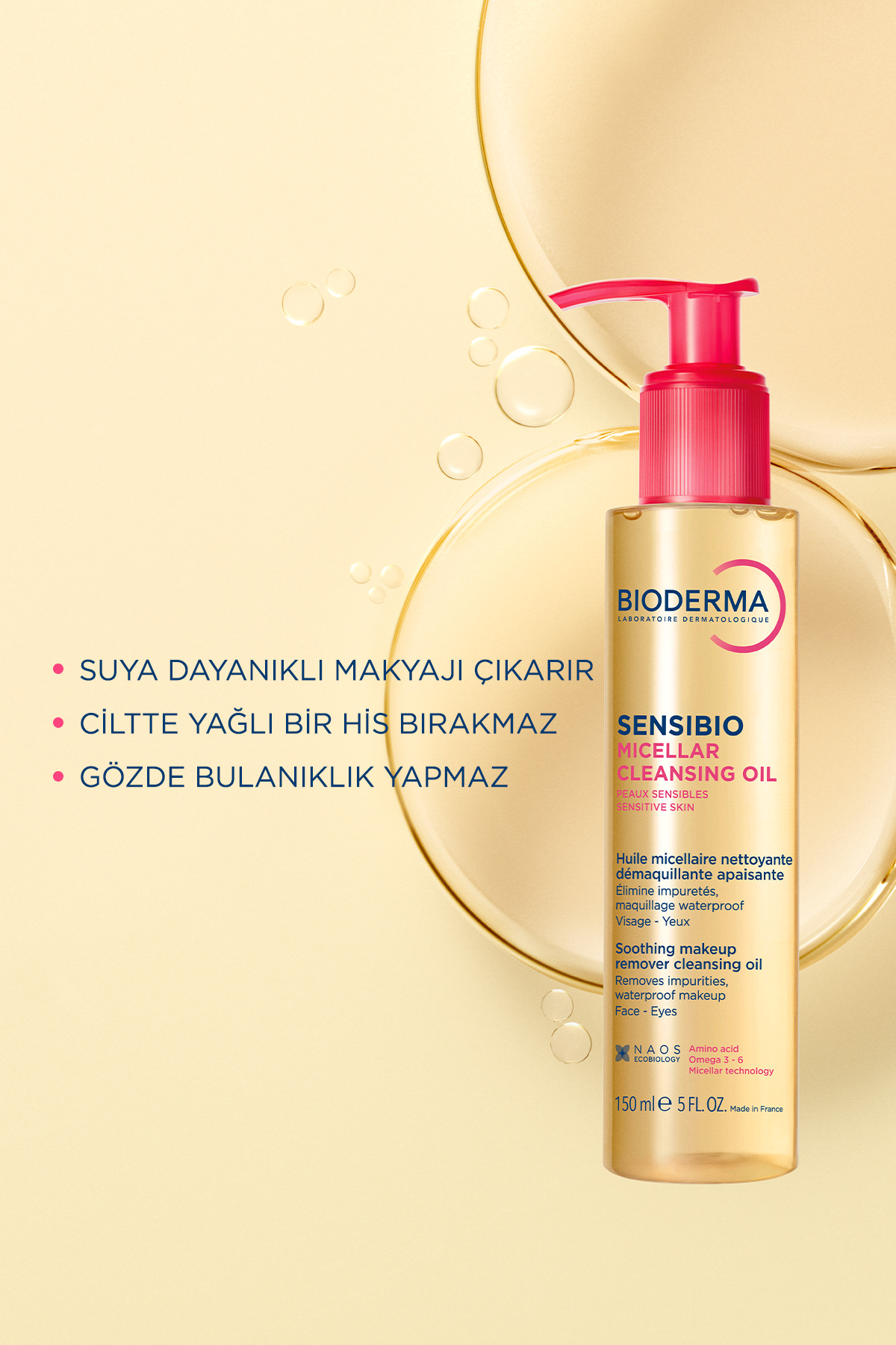 پاک کننده صورت روغن تمیز MICELLAR SENSIBIO 150 میل Bioderma