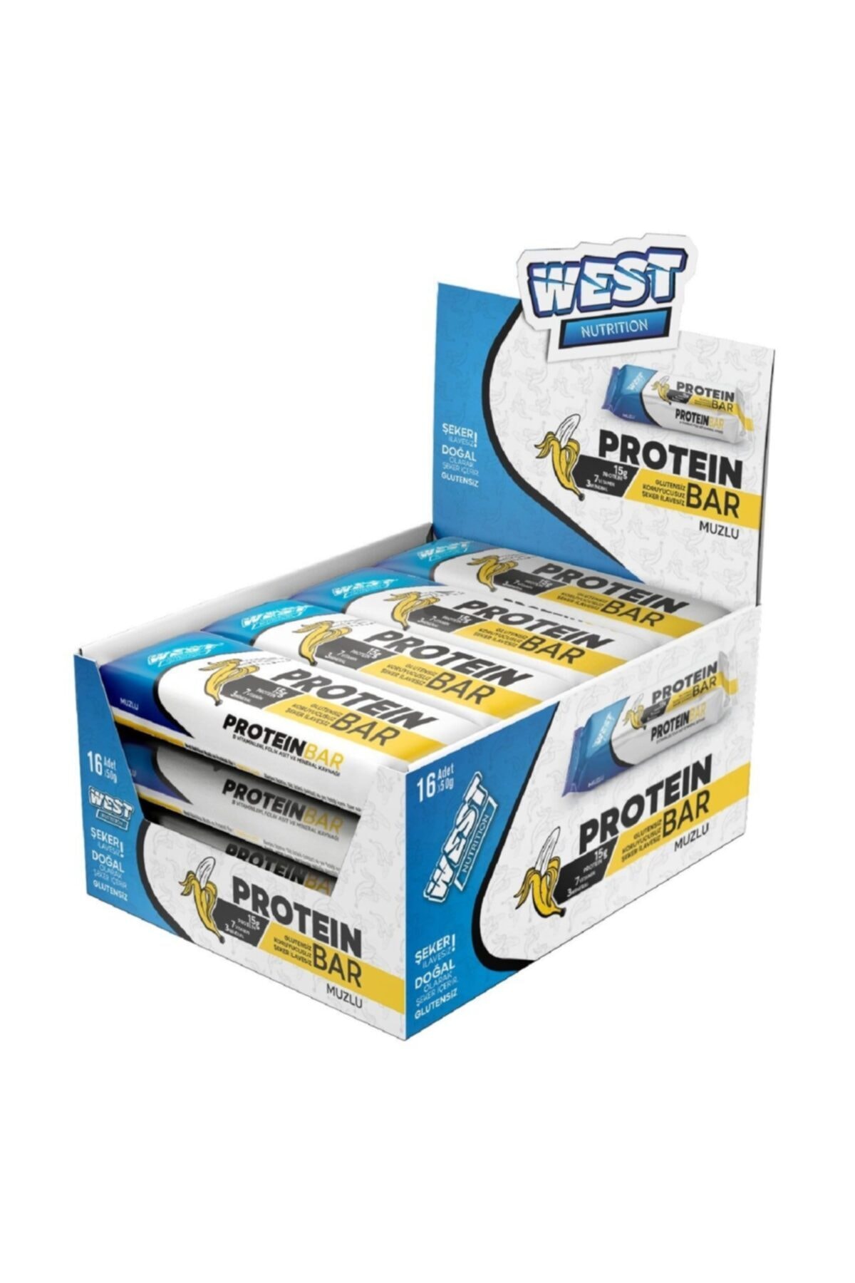 پروتئین بار نوار موز 16 عدد X 50 گرم اورجینال West Nutrition