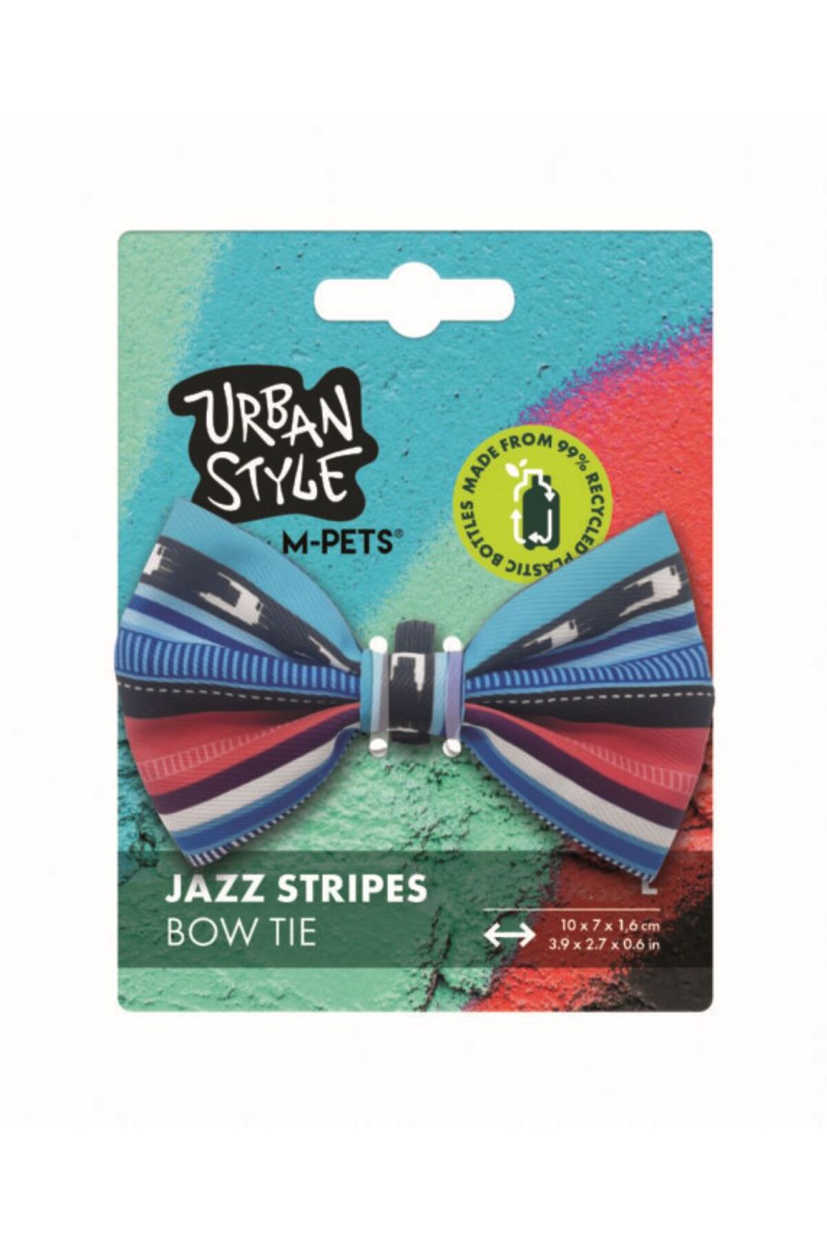 پاپیون گربه و سگ ام‌پتس M-PETS، سری Urban Style Jazz Stripes، سایز L (۱۰ سانتی‌متر)