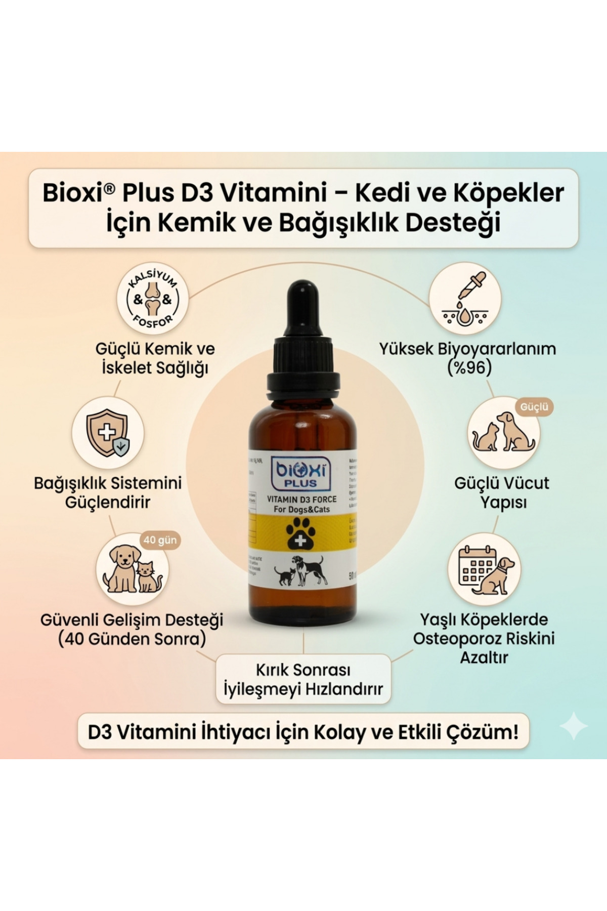 مکمل غذایی ویتامین D3 Force بیوکسی Bioxi برای گربه و سگ