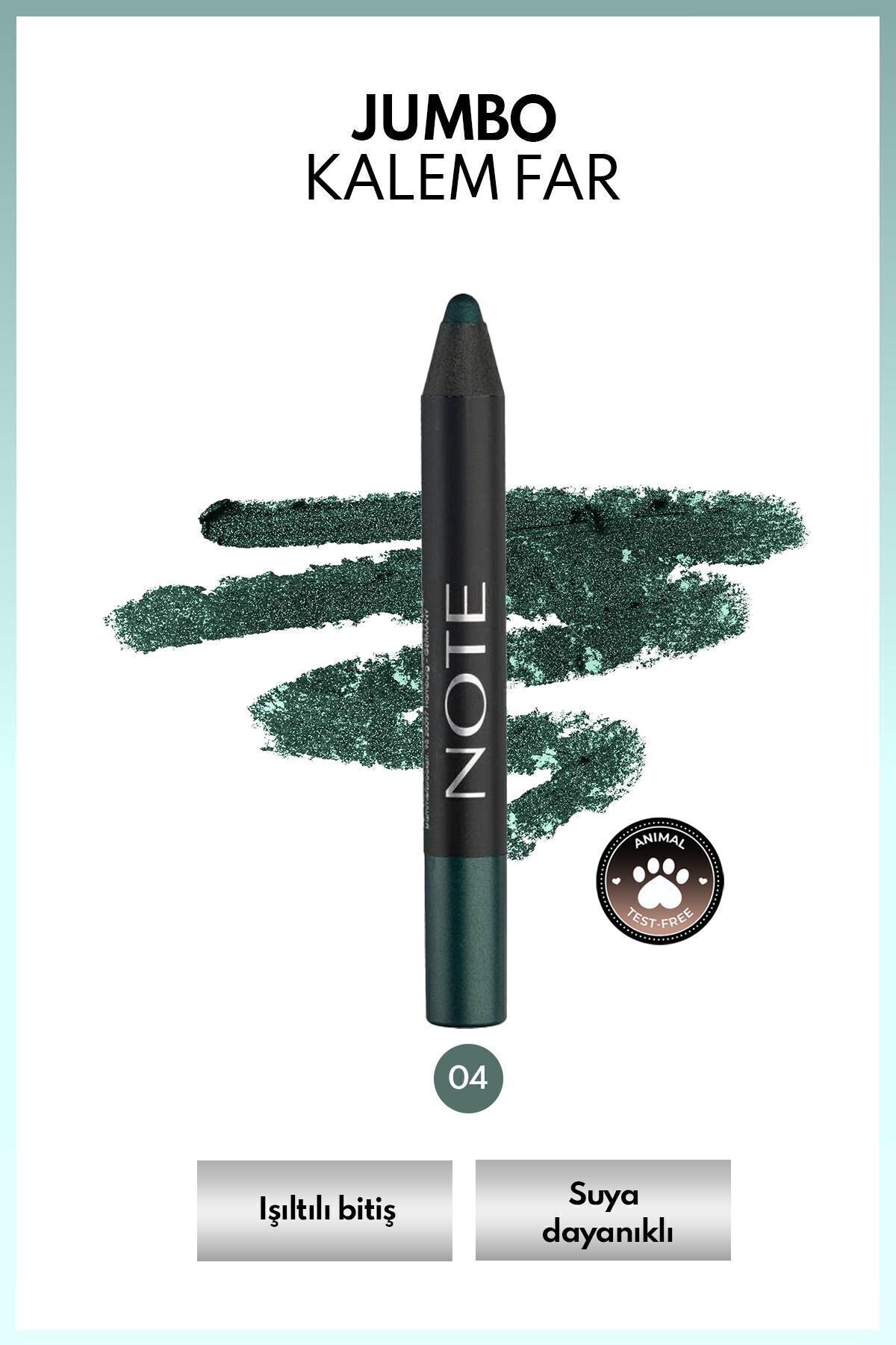 سایه چشم مداد جامبو ضد آب و براق 04 زمردی سبز Note Cosmetics