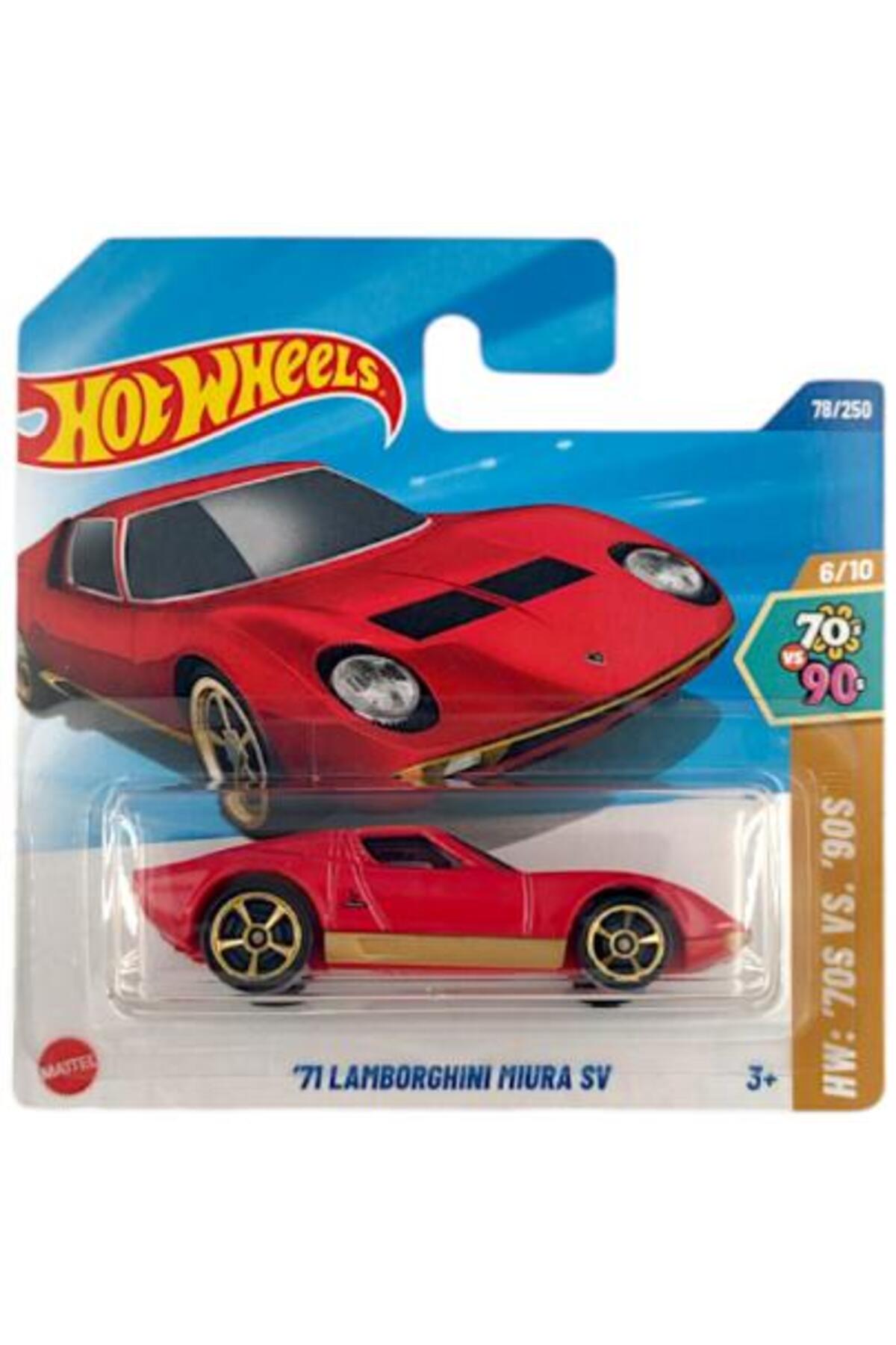 ماشین اسباب بازی SINGLE CARS 71 LAMBORGHINI MIURA SV HYX22 HW دهه 70 در مقابل 90 از ترکیه HOT WHEELS
