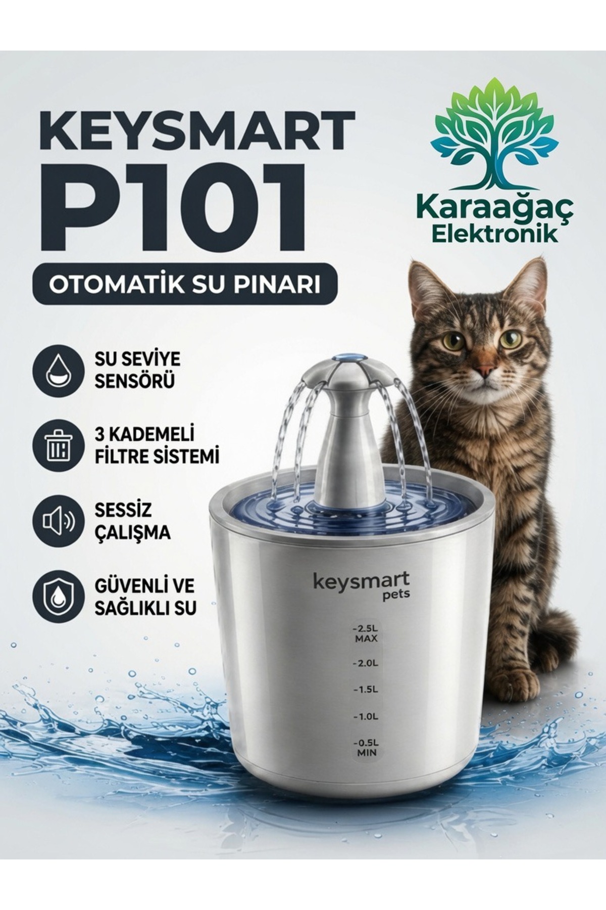 دستگاه هوشمند غذادهی و آب‌نمای حیوانات خانگی Keysmart، کاراآغاج الکترونیک Karaağaç Elektronik، متصل به تلفن