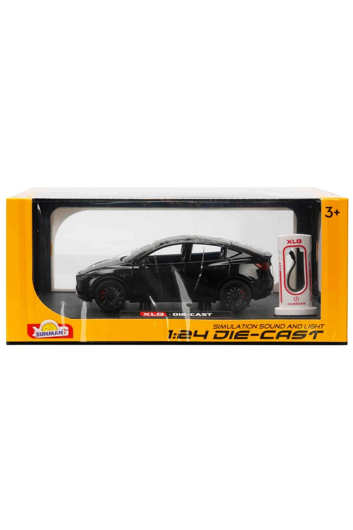 مدل خودرو DIE CAST COLLECTIVE 1:24 SCALE TESLA MODEL Y METAL CAR CHARGING STATION دارای صدا و نور از ترکیه welcomein
