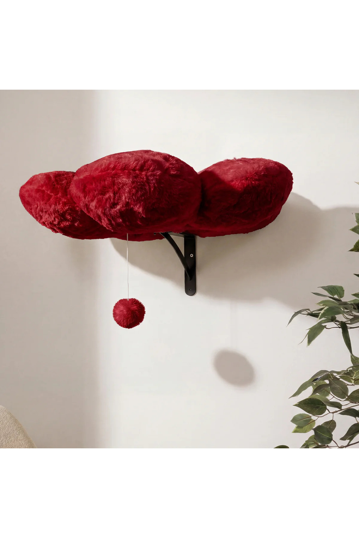 جای خواب و تشک گربه ماروویس MARUVİS مدل Purrwall-01، قرمز، ۵۰×۵۰ سانتی‌متر