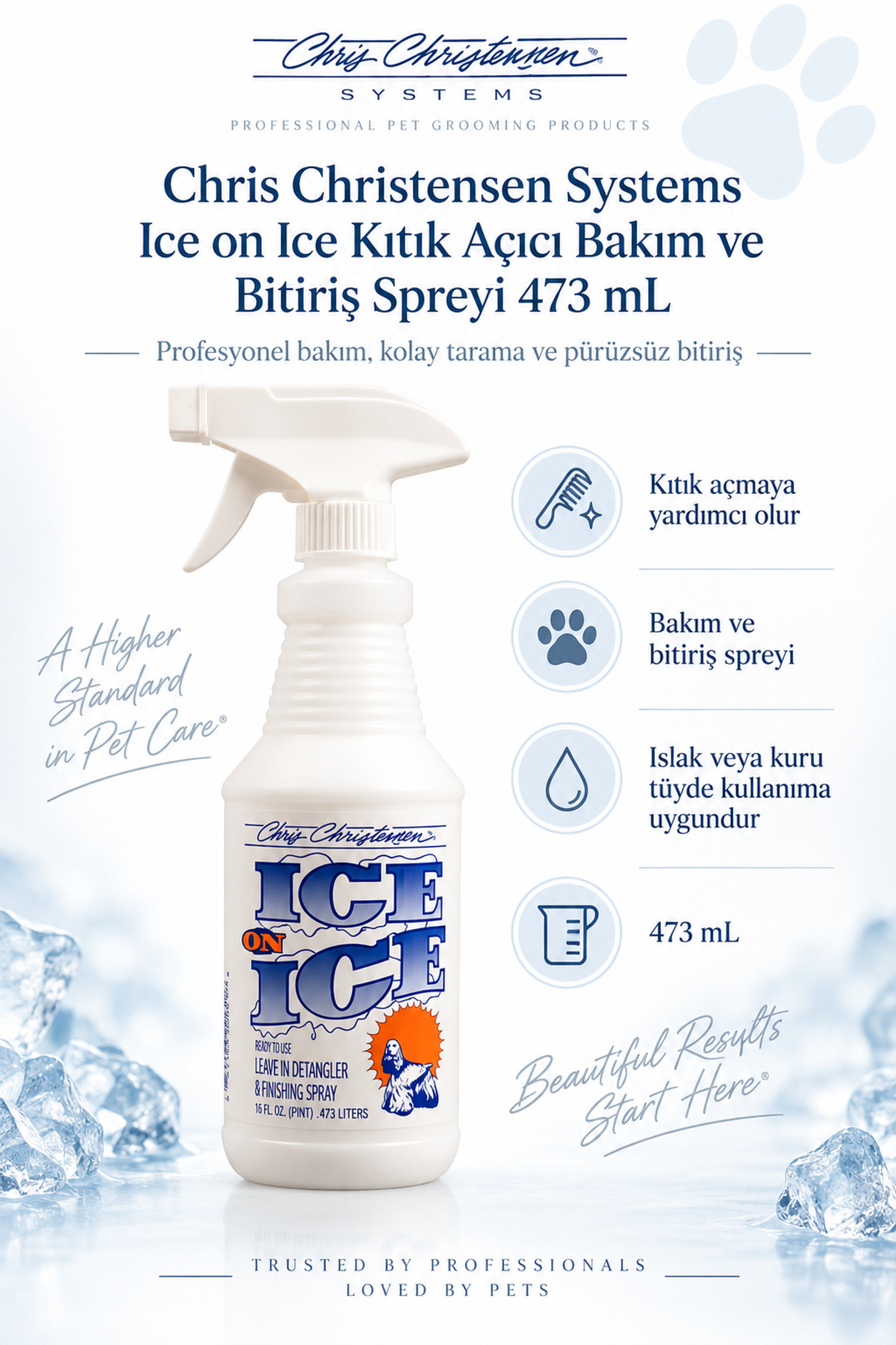 اسپری بازکننده گره، مراقبت و پرداخت نهایی کریس کریستنسن Chris Christensen Ice on Ice، ۴۷۳ میلی‌لیتر